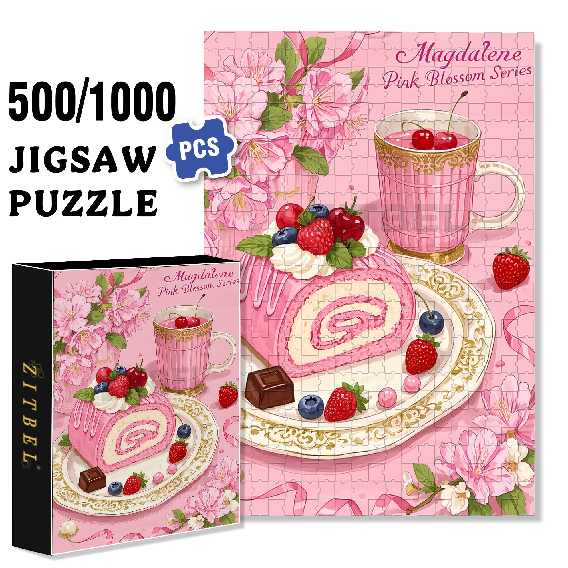 Pinkworld 500pcs/1000pcs Jigsaw Puzzle, Scratch-Resistant, Interactive Family Game & Brain-Boosting DIY Decor, Perfect for Halloween, Christmas & New Year Gifts, Family Puzzle Game