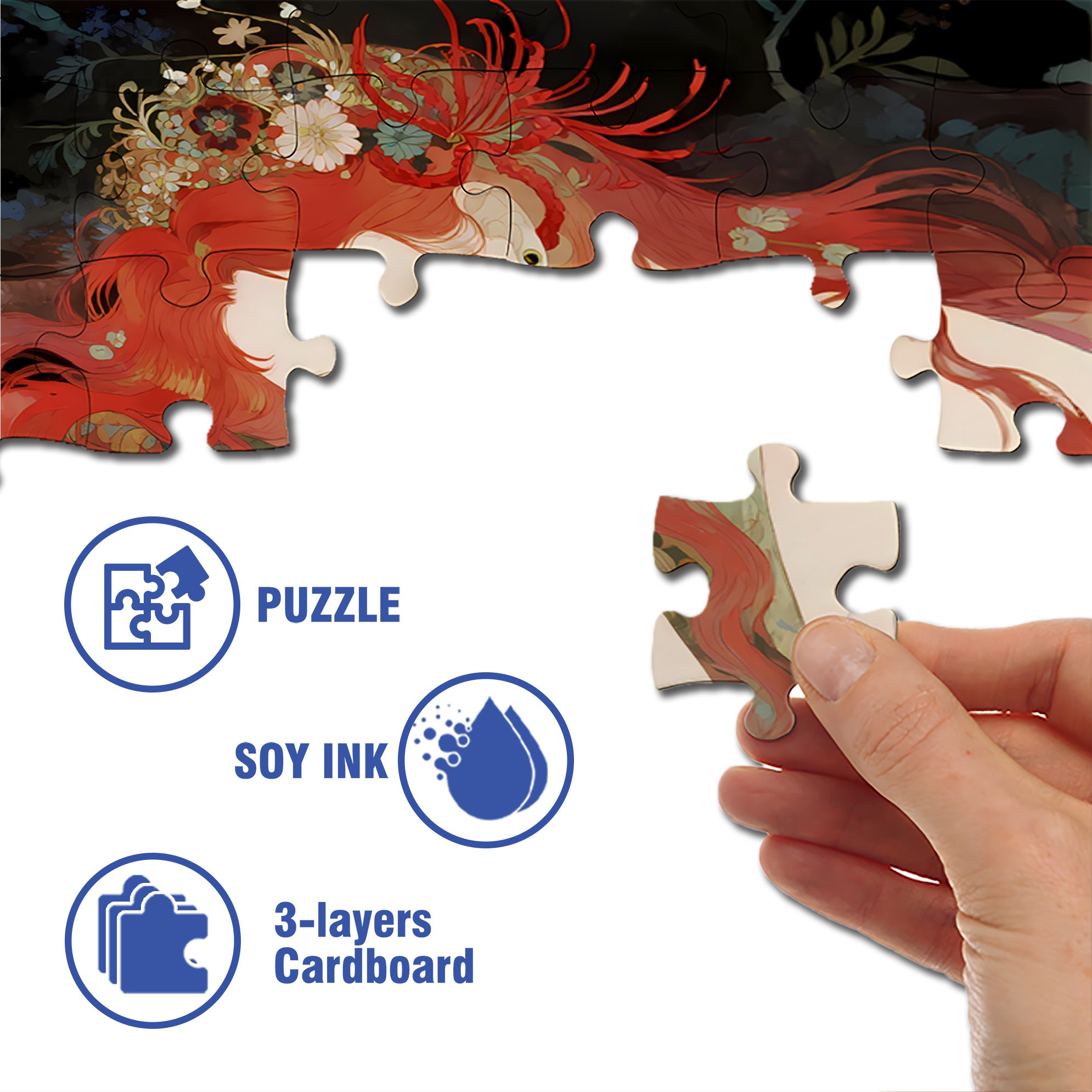 Red-haired Fairy 500pcs/1000pcs Jigsaw Puzzle, Scratch-Resistant, Interactive Family Game & Brain-Boosting DIY Decor, Perfect for Halloween, Christmas & New Year Gifts, Family Puzzle Game