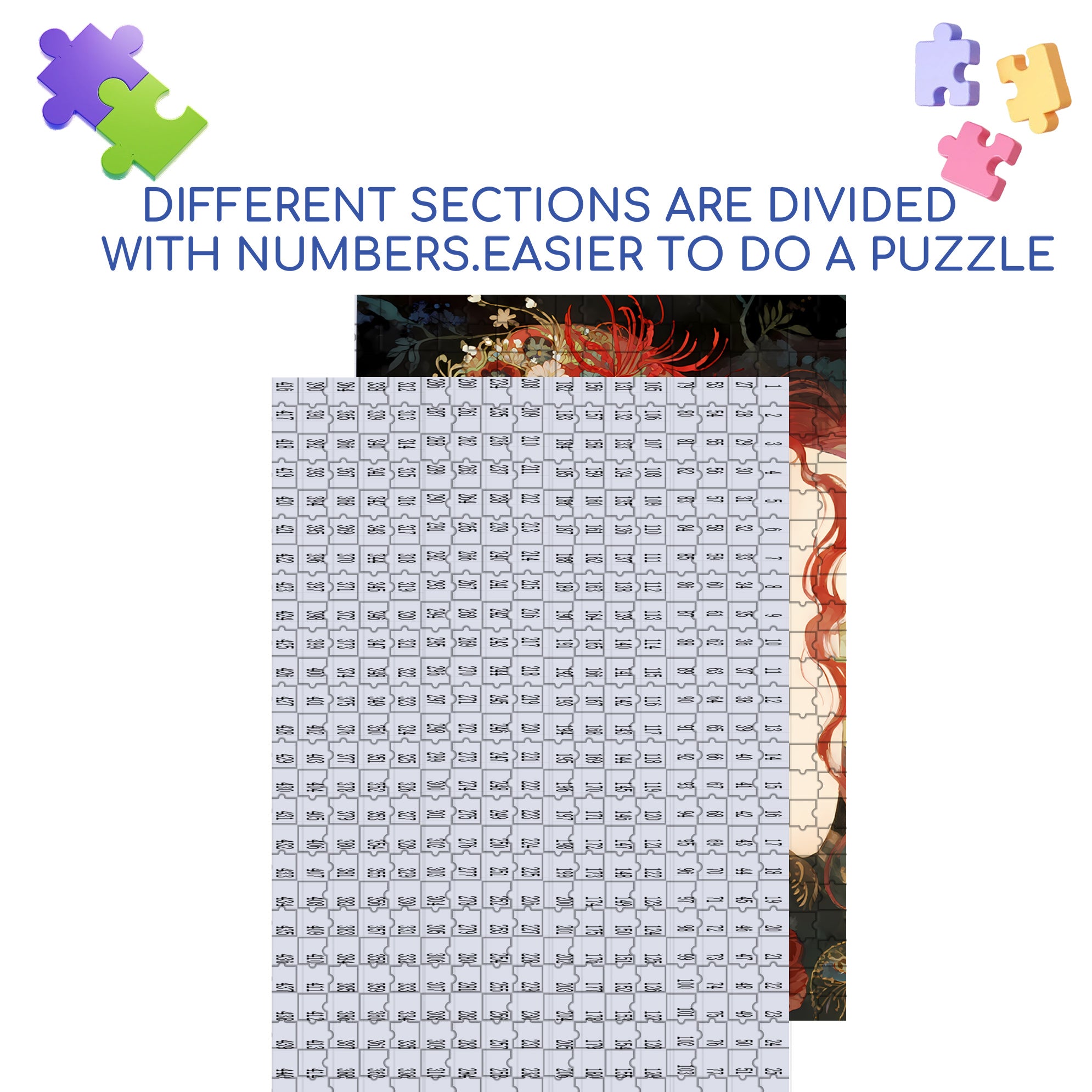 Red-haired Fairy 500pcs/1000pcs Jigsaw Puzzle, Scratch-Resistant, Interactive Family Game & Brain-Boosting DIY Decor, Perfect for Halloween, Christmas & New Year Gifts, Family Puzzle Game
