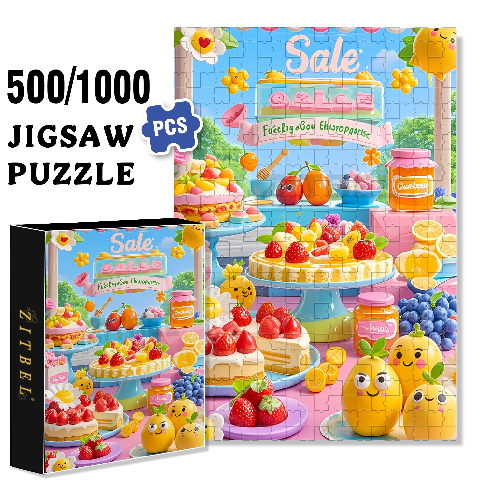 Sale 500pcs/1000pcs Jigsaw Puzzle, Scratch-Resistant, Interactive Family Game & Brain-Boosting DIY Decor, Perfect for Halloween, Christmas & New Year Gifts, Family Puzzle Game