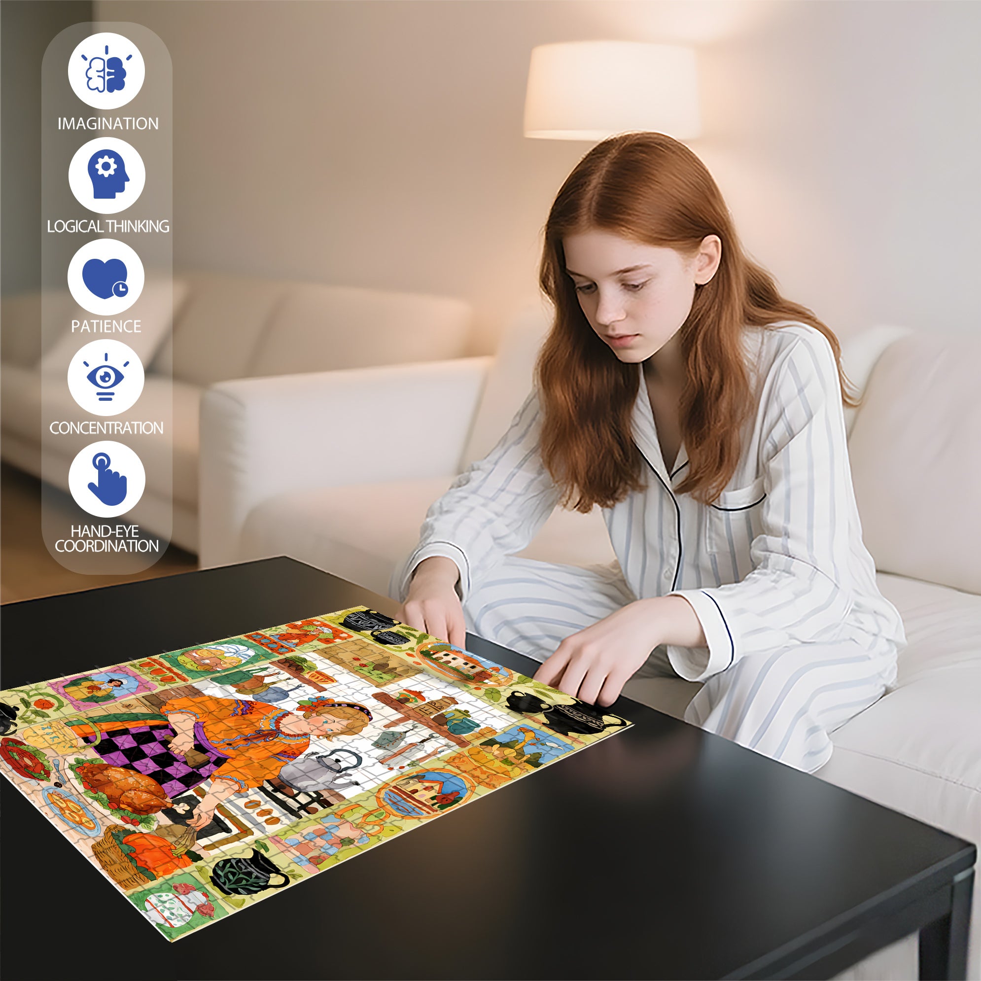 Today's Roast Chicken 500pcs/1000pcs Jigsaw Puzzle, Scratch-Resistant, Interactive Family Game & Brain-Boosting DIY Decor, Perfect for Halloween, Christmas & New Year Gifts, Family Puzzle Game