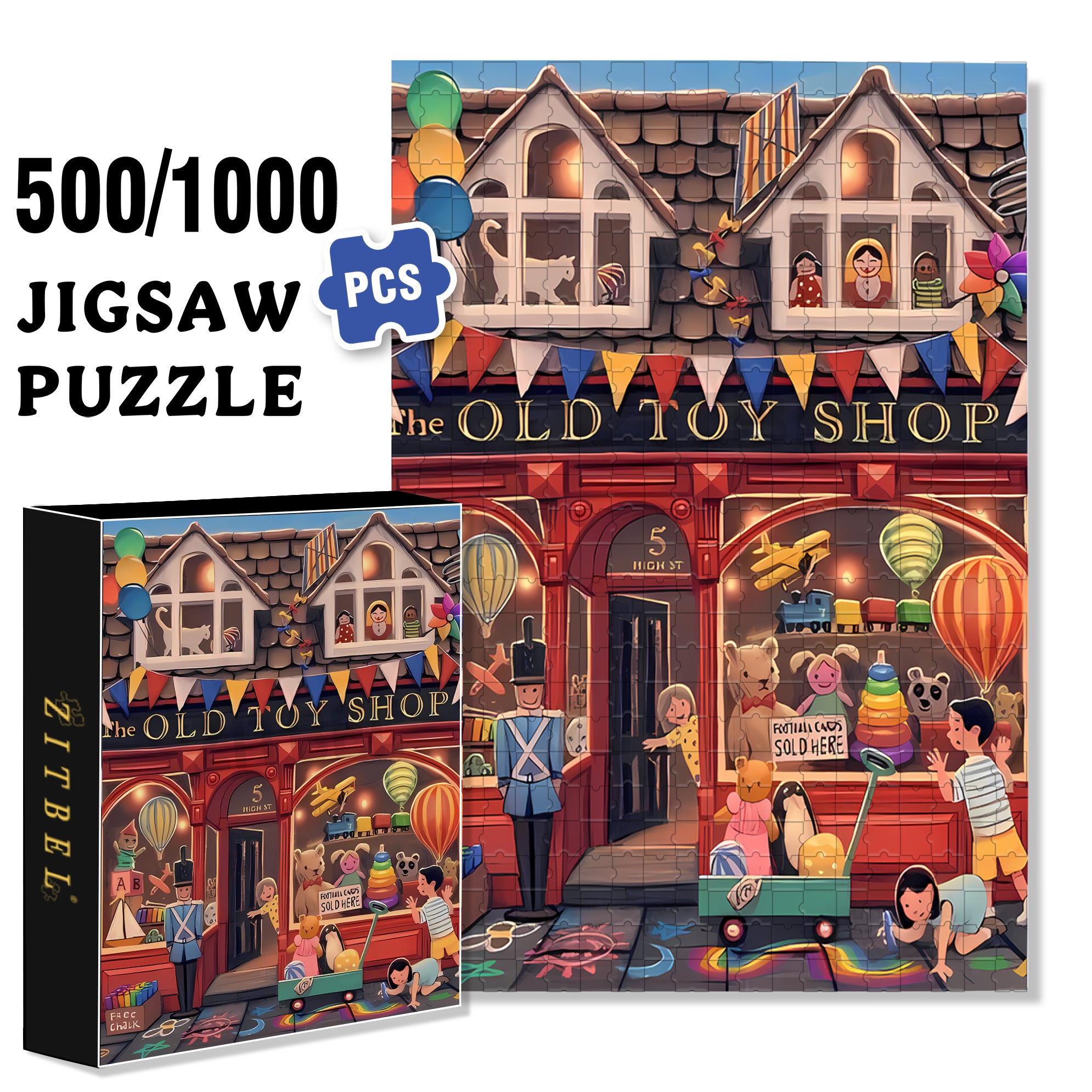 Toyshop 500pcs/1000pcs Jigsaw Puzzle, Scratch-Resistant, Interactive Family Game & Brain-Boosting DIY Decor, Perfect for Halloween, Christmas & New Year Gifts, Family Puzzle Game