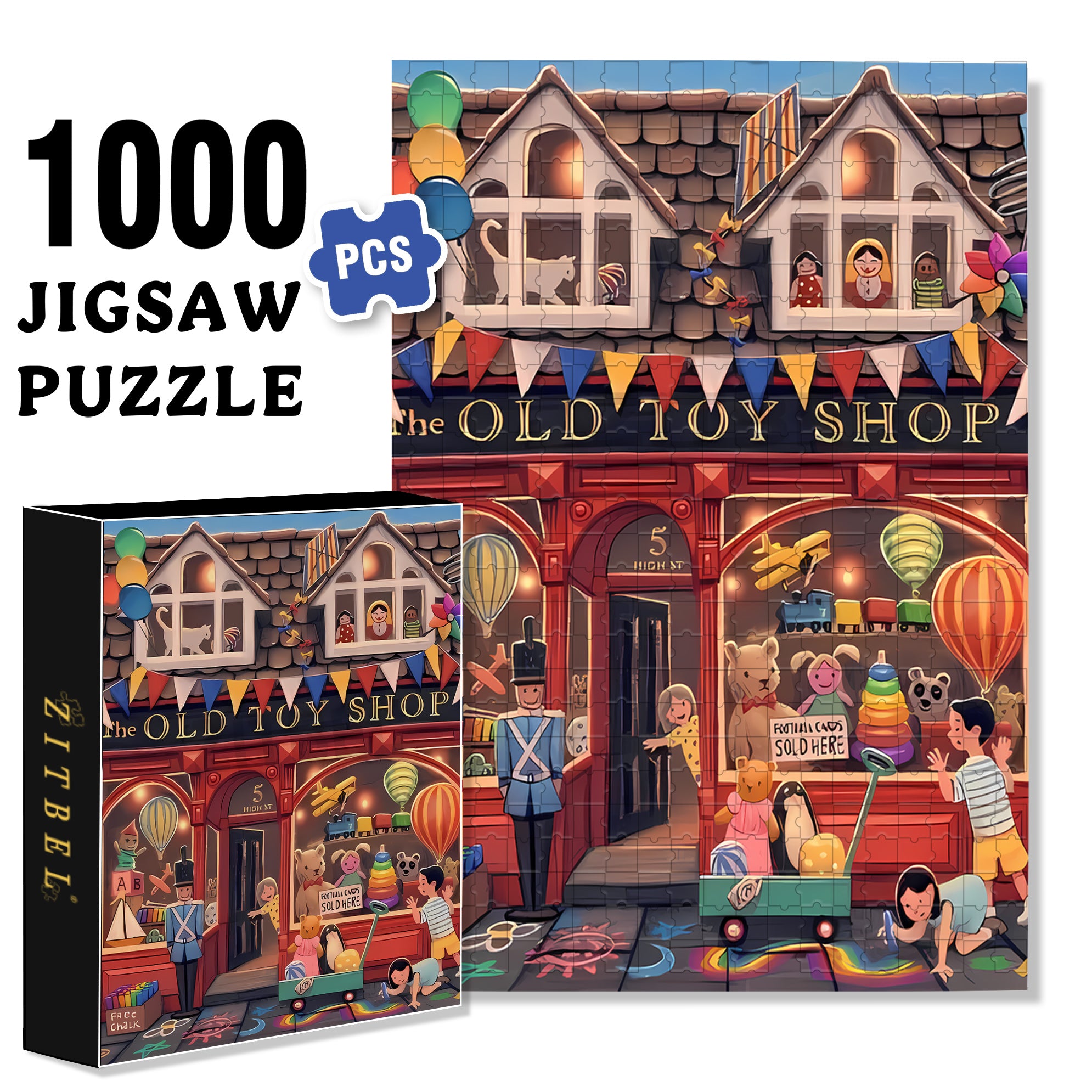 Toyshop 500pcs/1000pcs Jigsaw Puzzle, Scratch-Resistant, Interactive Family Game & Brain-Boosting DIY Decor, Perfect for Halloween, Christmas & New Year Gifts, Family Puzzle Game