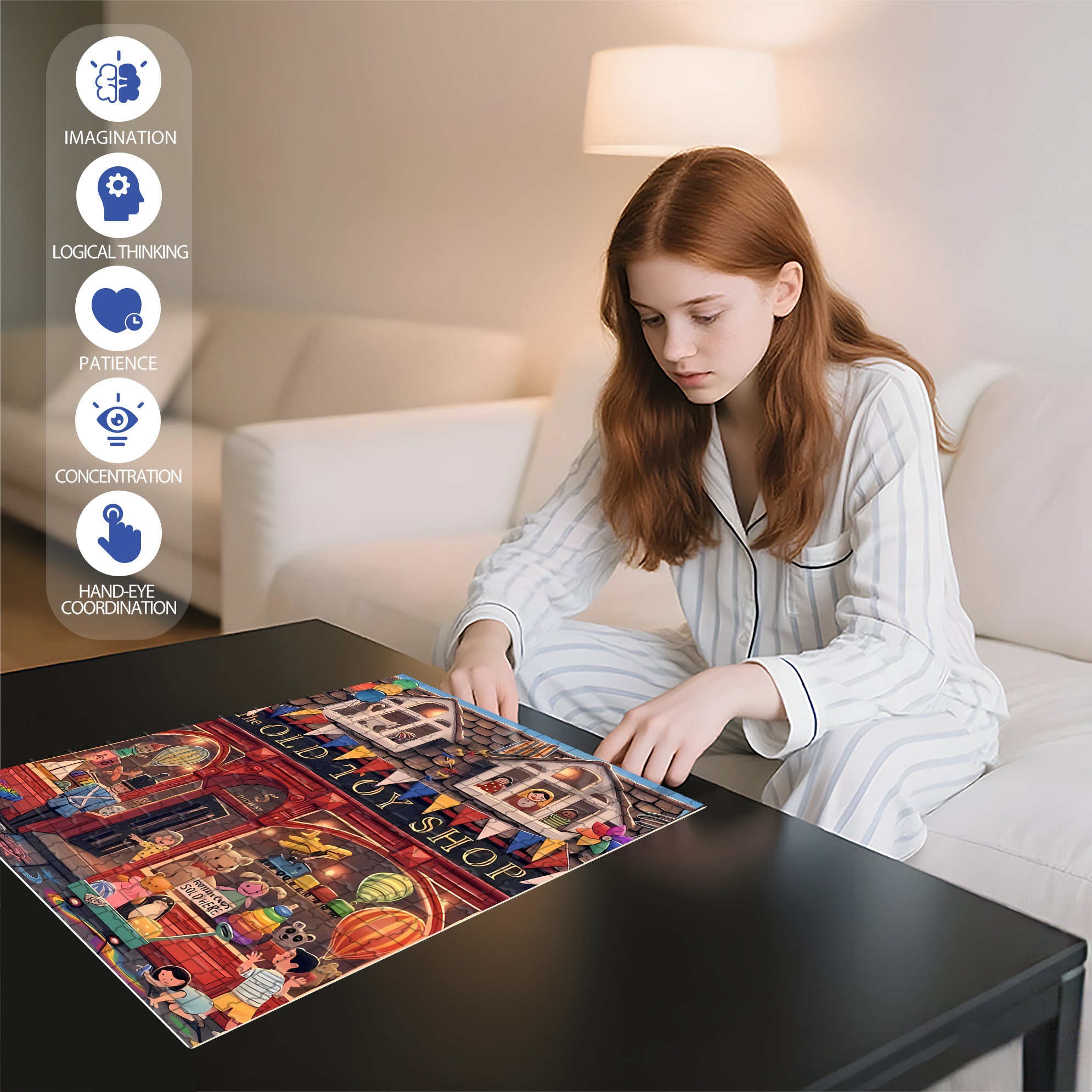 Toyshop 500pcs/1000pcs Jigsaw Puzzle, Scratch-Resistant, Interactive Family Game & Brain-Boosting DIY Decor, Perfect for Halloween, Christmas & New Year Gifts, Family Puzzle Game