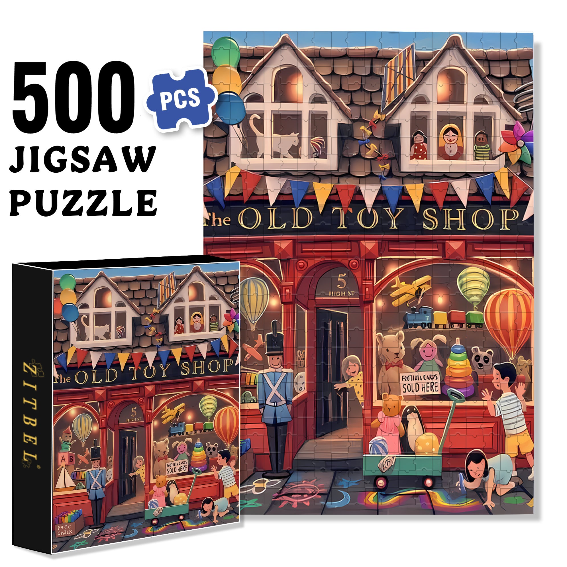 Toyshop 500pcs/1000pcs Jigsaw Puzzle, Scratch-Resistant, Interactive Family Game & Brain-Boosting DIY Decor, Perfect for Halloween, Christmas & New Year Gifts, Family Puzzle Game