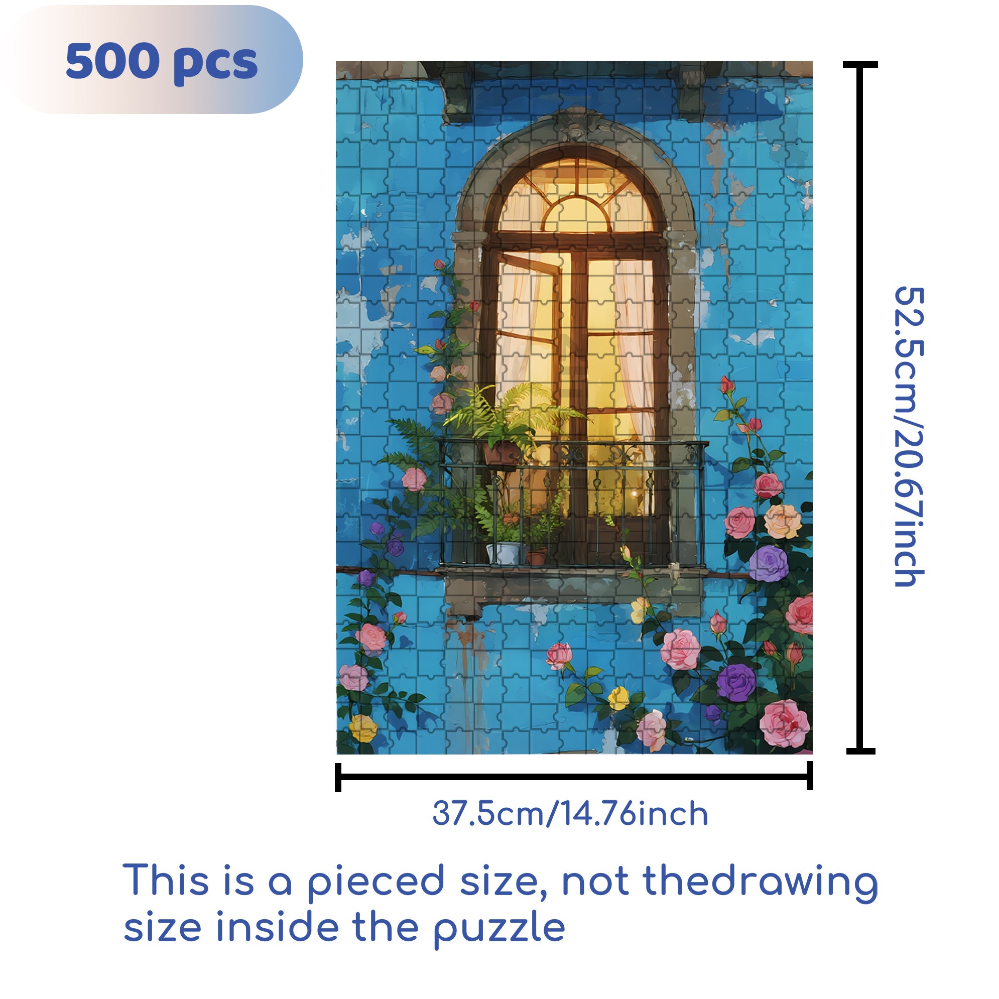 Window 500pcs/1000pcs Jigsaw Puzzle, Scratch-Resistant, Interactive Family Game & Brain-Boosting DIY Decor, Perfect for Halloween, Christmas & New Year Gifts, Family Puzzle Game
