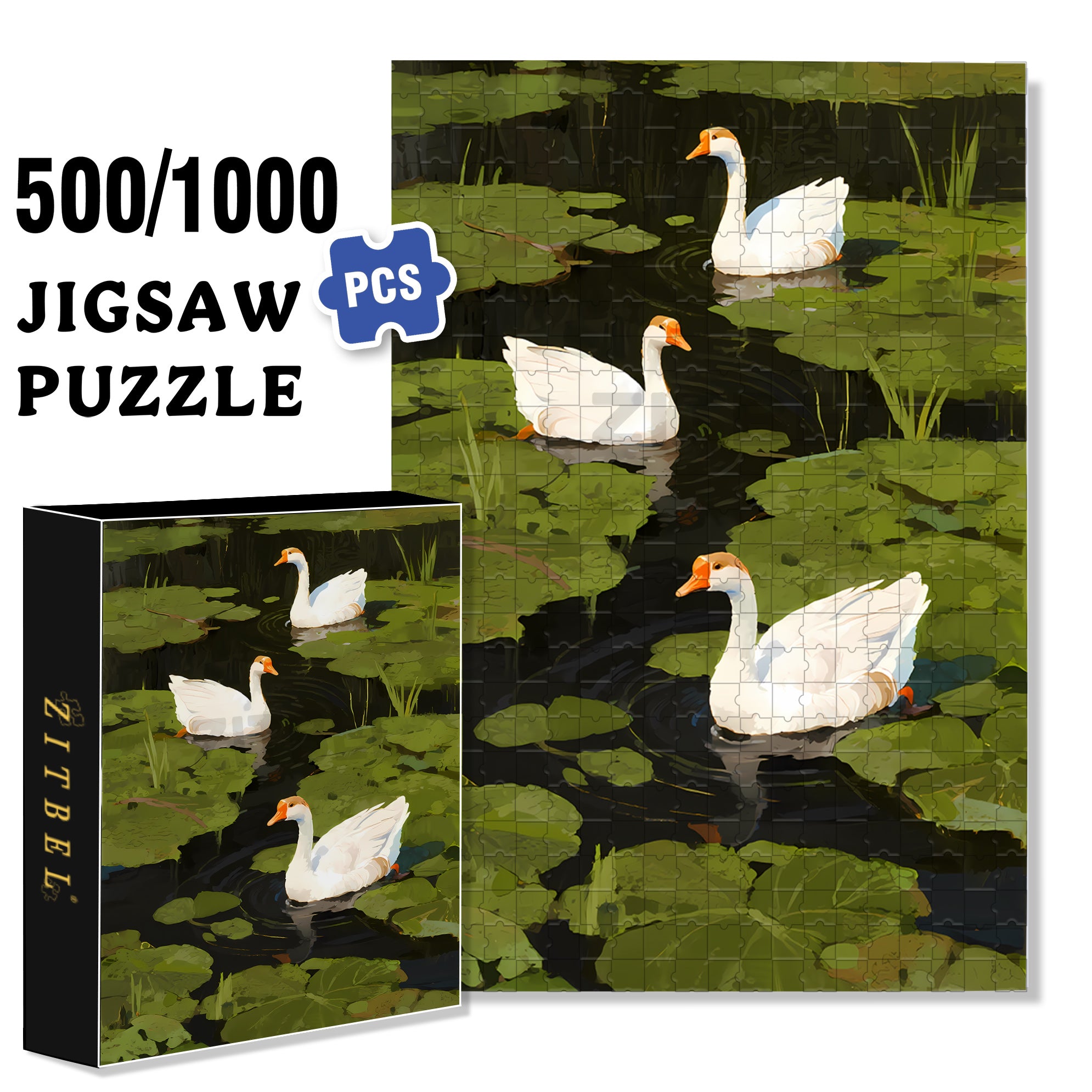 Afternoon Time 500pcs/1000pcs Jigsaw Puzzle, Scratch-Resistant, Interactive Family Game & Brain-Boosting DIY Decor, Perfect for Halloween, Christmas & New Year Gifts, Family Puzzle Game