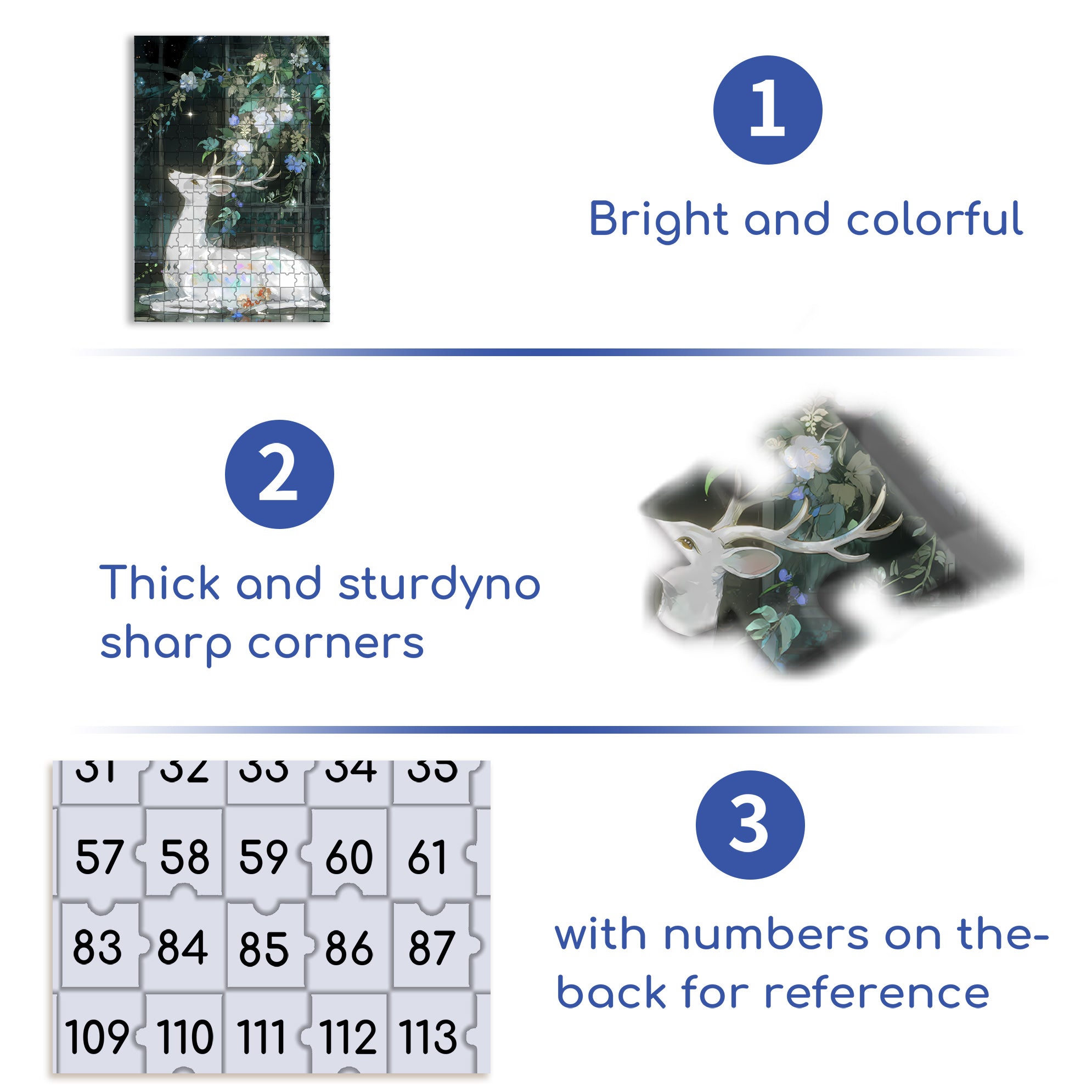 Antlers 500pcs/1000pcs Jigsaw Puzzle, Scratch-Resistant, Interactive Family Game & Brain-Boosting DIY Decor, Perfect for Halloween, Christmas & New Year Gifts, Family Puzzle Game