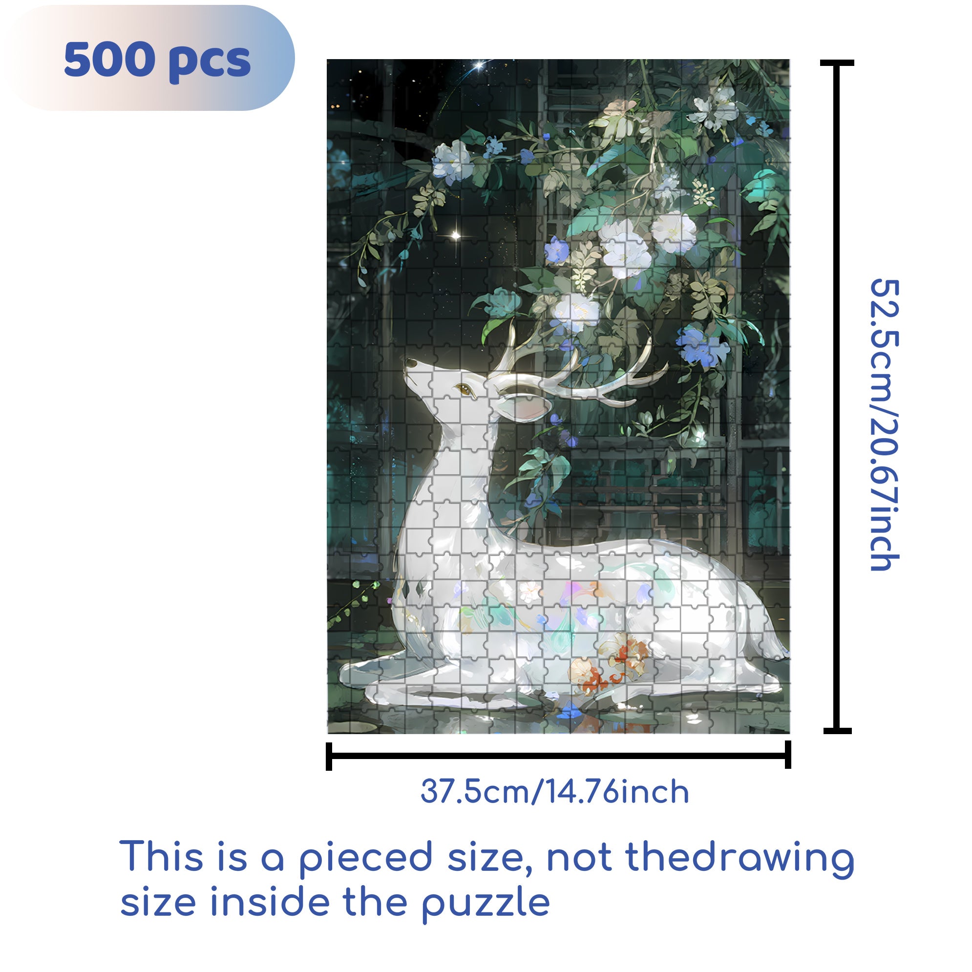 Antlers 500pcs/1000pcs Jigsaw Puzzle, Scratch-Resistant, Interactive Family Game & Brain-Boosting DIY Decor, Perfect for Halloween, Christmas & New Year Gifts, Family Puzzle Game