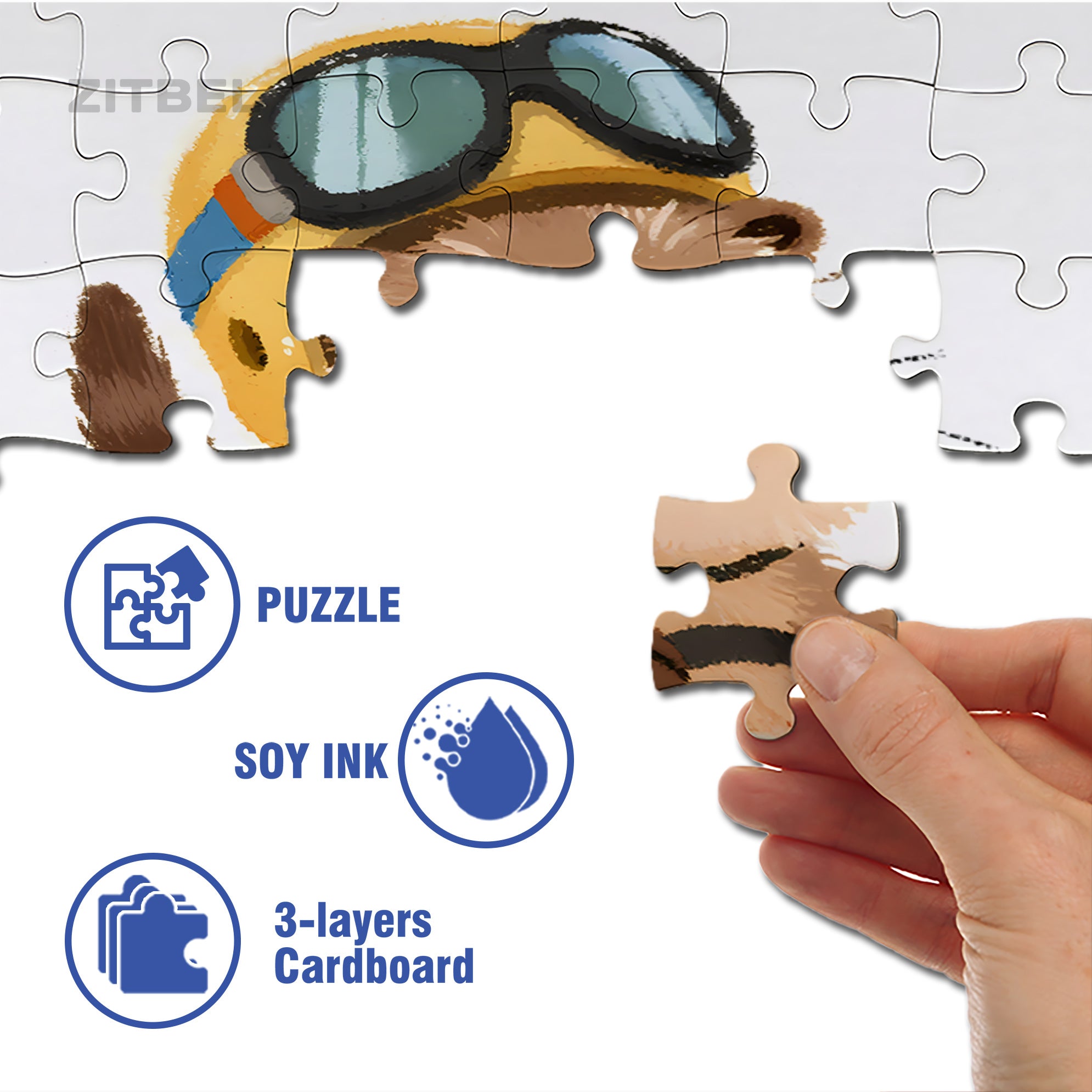 Baby Sea Otter 500pcs/1000pcs Jigsaw Puzzle, Scratch-Resistant, Interactive Family Game & Brain-Boosting DIY Decor, Perfect for Halloween, Christmas & New Year Gifts, Family Puzzle Game
