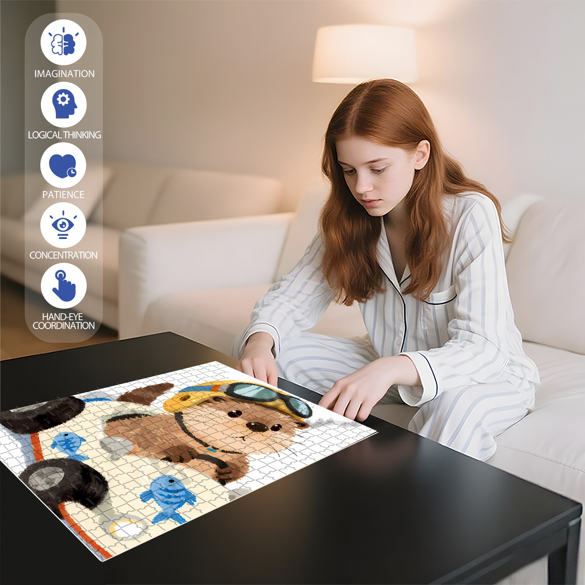 Baby Sea Otter 500pcs/1000pcs Jigsaw Puzzle, Scratch-Resistant, Interactive Family Game & Brain-Boosting DIY Decor, Perfect for Halloween, Christmas & New Year Gifts, Family Puzzle Game
