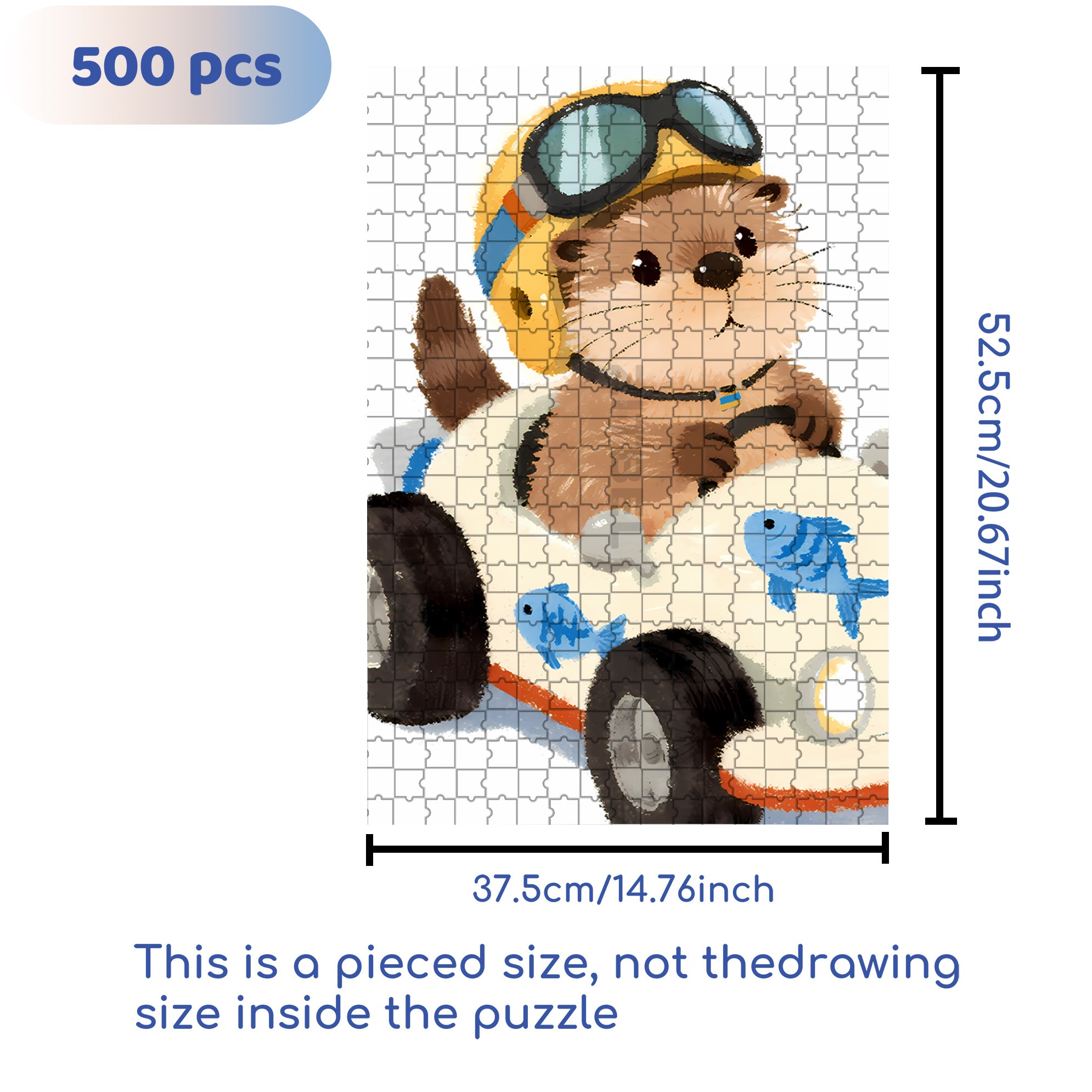 Baby Sea Otter 500pcs/1000pcs Jigsaw Puzzle, Scratch-Resistant, Interactive Family Game & Brain-Boosting DIY Decor, Perfect for Halloween, Christmas & New Year Gifts, Family Puzzle Game