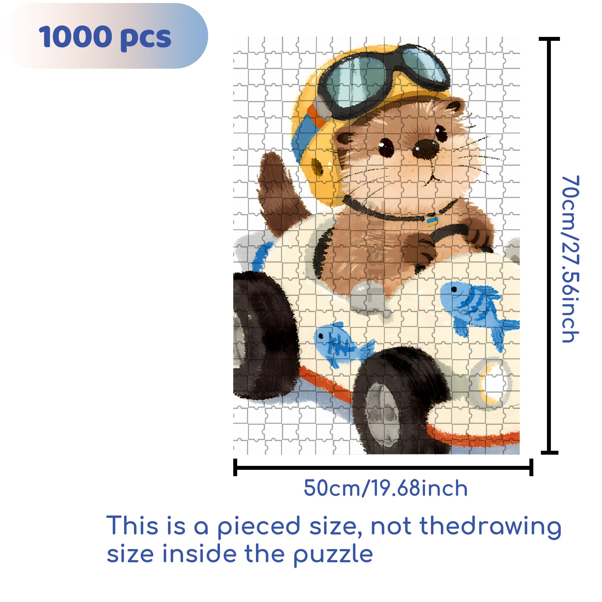 Baby Sea Otter 500pcs/1000pcs Jigsaw Puzzle, Scratch-Resistant, Interactive Family Game & Brain-Boosting DIY Decor, Perfect for Halloween, Christmas & New Year Gifts, Family Puzzle Game