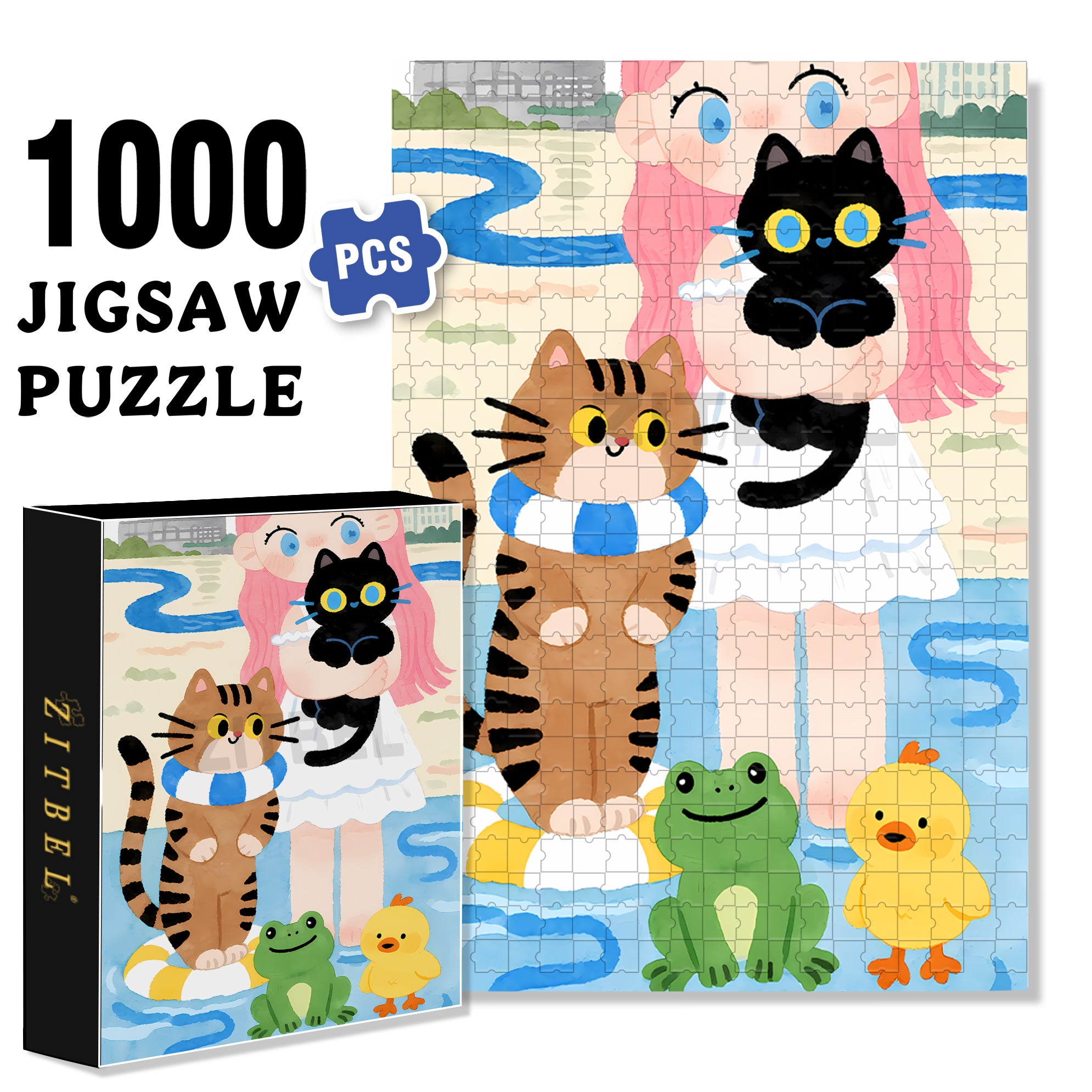 Beach Photo 500pcs/1000pcs Jigsaw Puzzle, Scratch-Resistant, Interactive Family Game & Brain-Boosting DIY Decor, Perfect for Halloween, Christmas & New Year Gifts, Family Puzzle Game