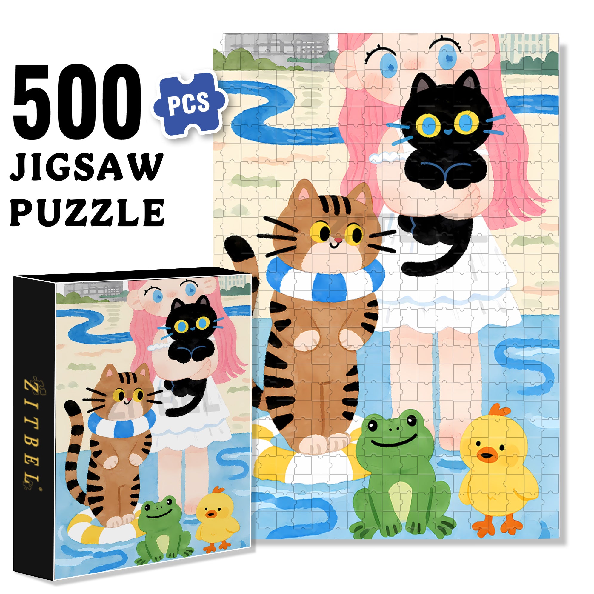 Beach Photo 500pcs/1000pcs Jigsaw Puzzle, Scratch-Resistant, Interactive Family Game & Brain-Boosting DIY Decor, Perfect for Halloween, Christmas & New Year Gifts, Family Puzzle Game