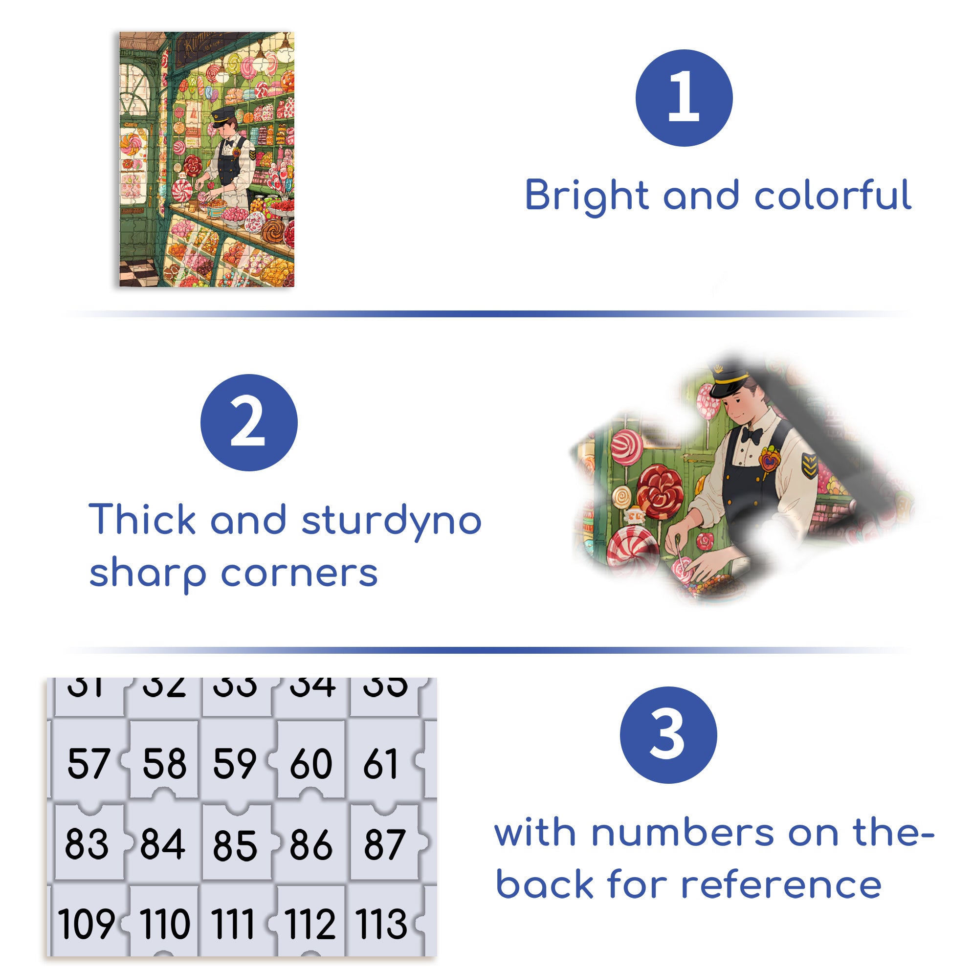Candy Store 500pcs/1000pcs Jigsaw Puzzle, Scratch-Resistant, Interactive Family Game & Brain-Boosting DIY Decor, Perfect for Halloween, Christmas & New Year Gifts, Family Puzzle Game