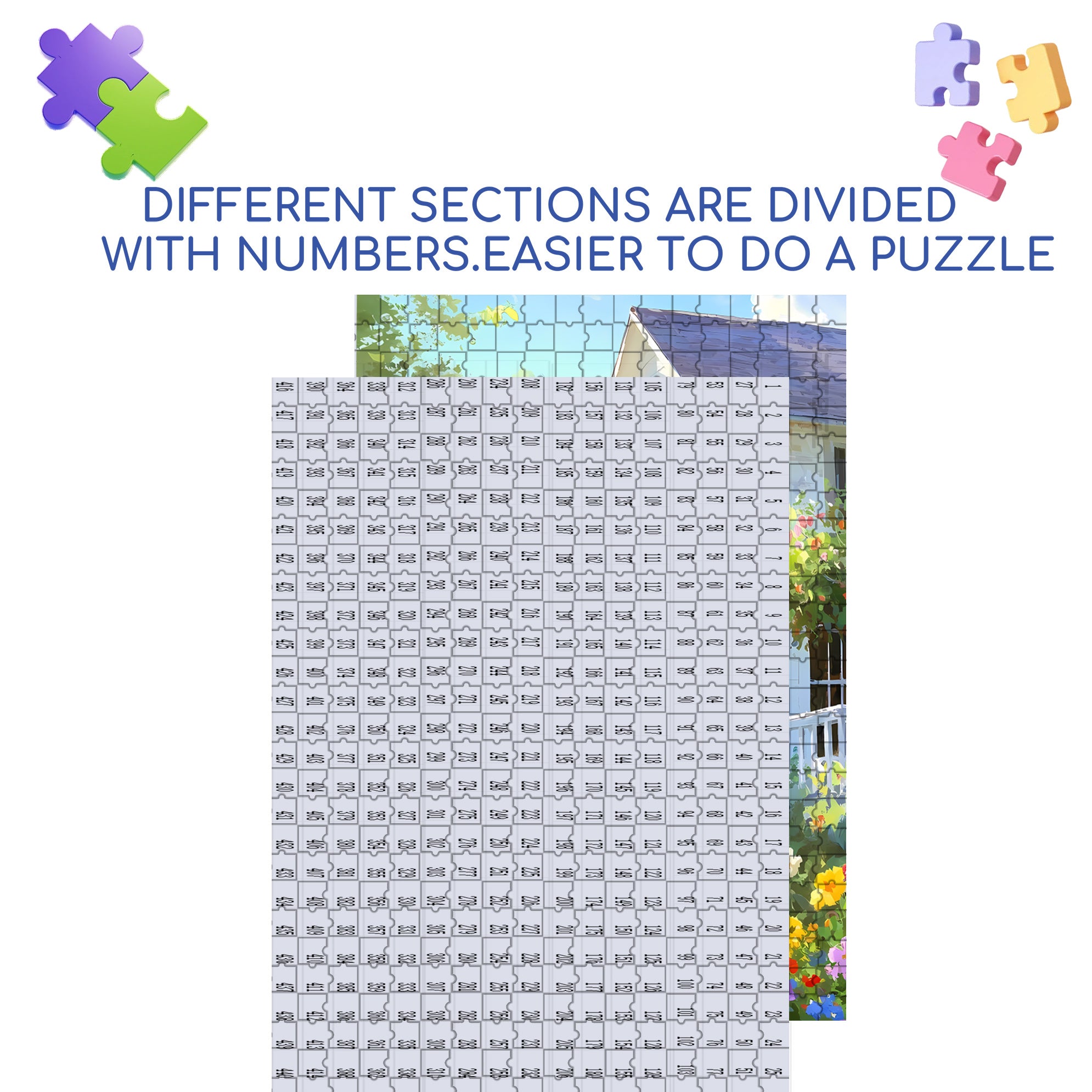 Climb Up The Stairs 500pcs/1000pcs Jigsaw Puzzle, Scratch-Resistant, Interactive Family Game & Brain-Boosting DIY Decor, Perfect for Halloween, Christmas & New Year Gifts, Family Puzzle Game