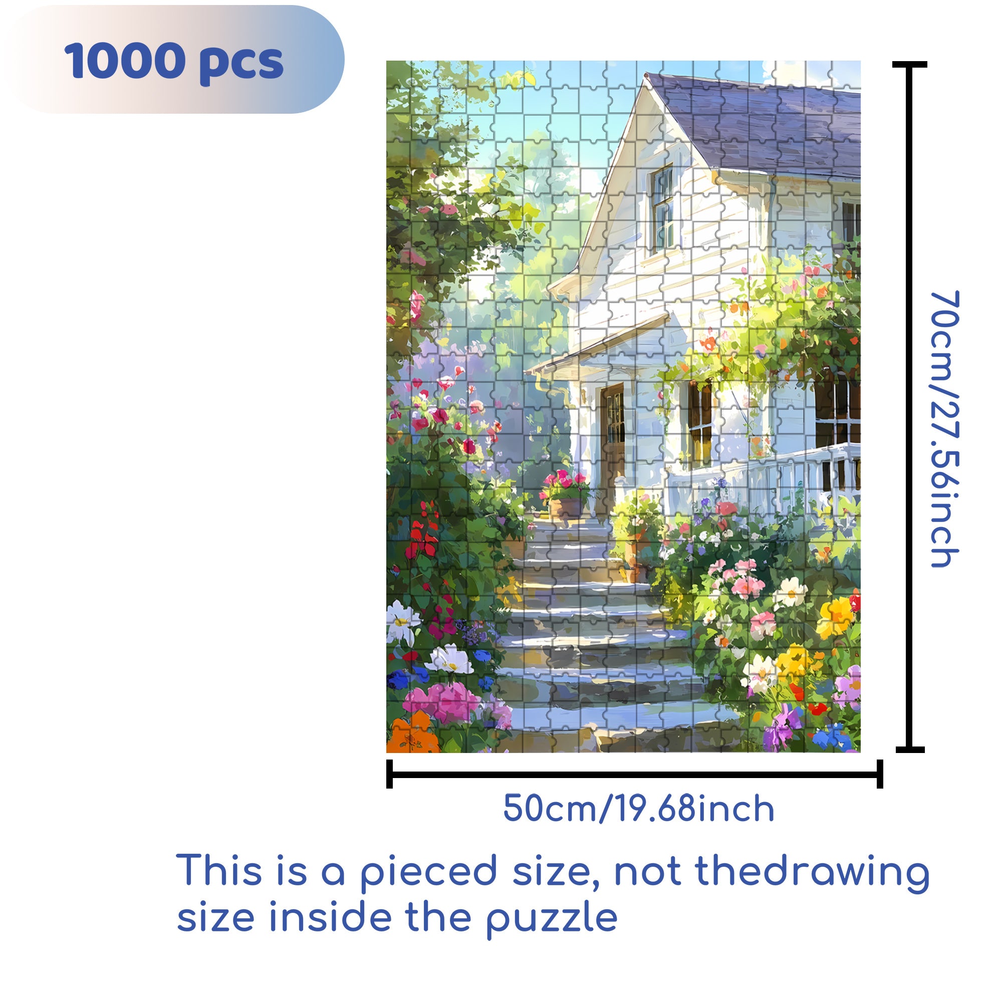 Climb Up The Stairs 500pcs/1000pcs Jigsaw Puzzle, Scratch-Resistant, Interactive Family Game & Brain-Boosting DIY Decor, Perfect for Halloween, Christmas & New Year Gifts, Family Puzzle Game