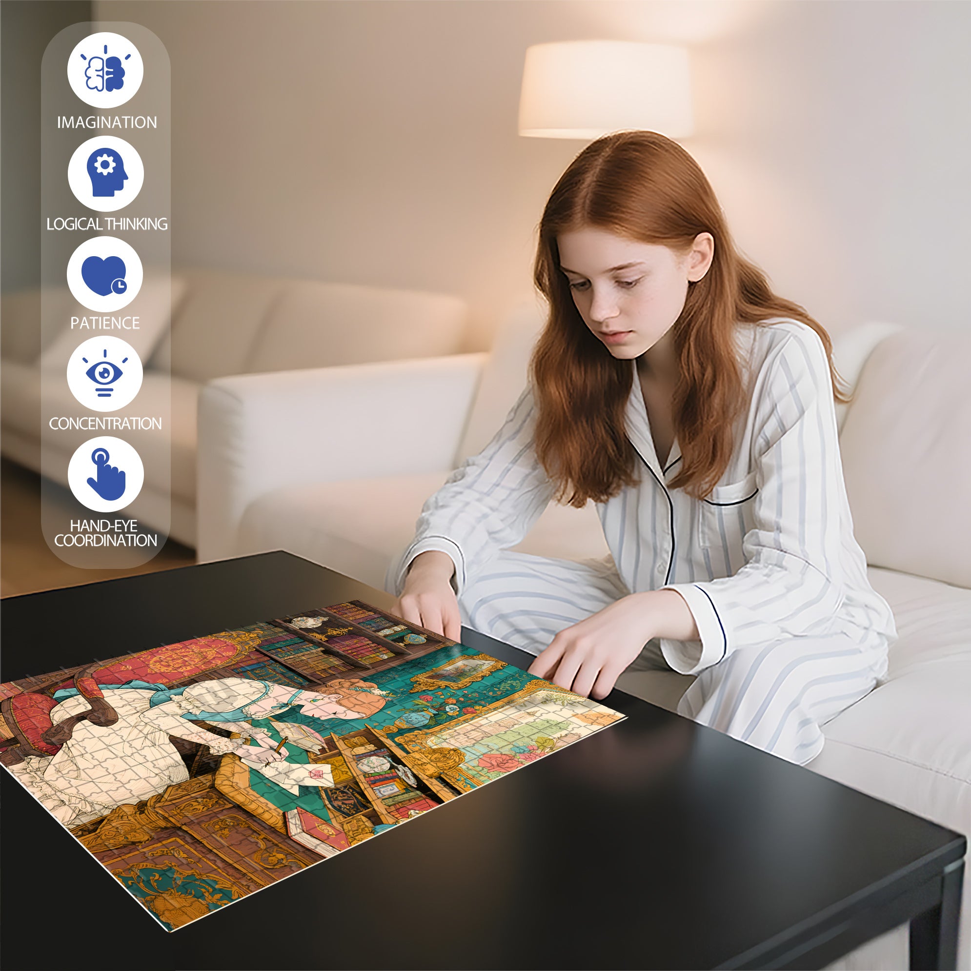 Concentrated 500pcs/1000pcs Jigsaw Puzzle, Scratch-Resistant, Interactive Family Game & Brain-Boosting DIY Decor, Perfect for Halloween, Christmas & New Year Gifts, Family Puzzle Game