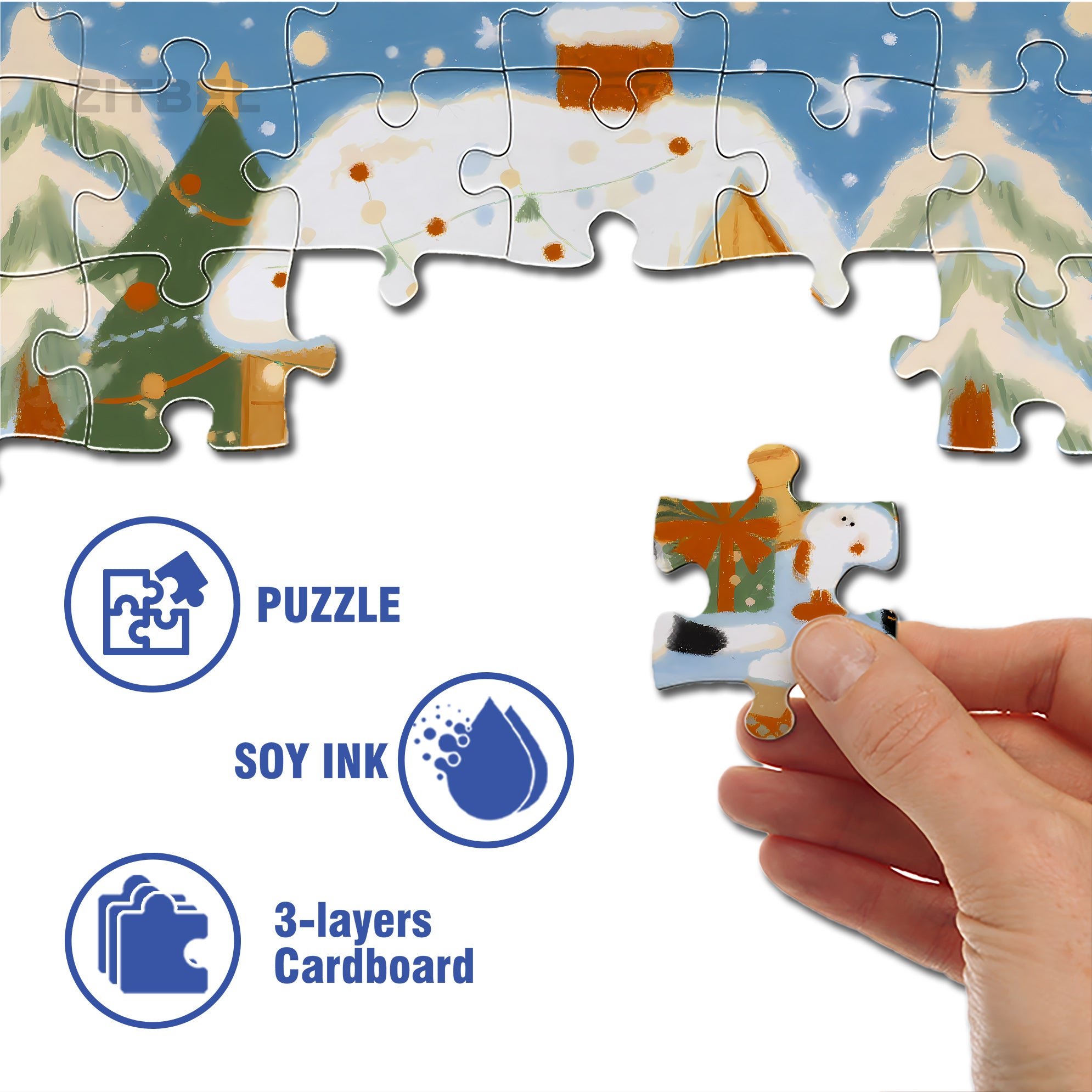 Cozy Cabin 500pcs/1000pcs Jigsaw Puzzle, Scratch-Resistant, Interactive Family Game & Brain-Boosting DIY Decor, Perfect for Halloween, Christmas & New Year Gifts, Family Puzzle Game