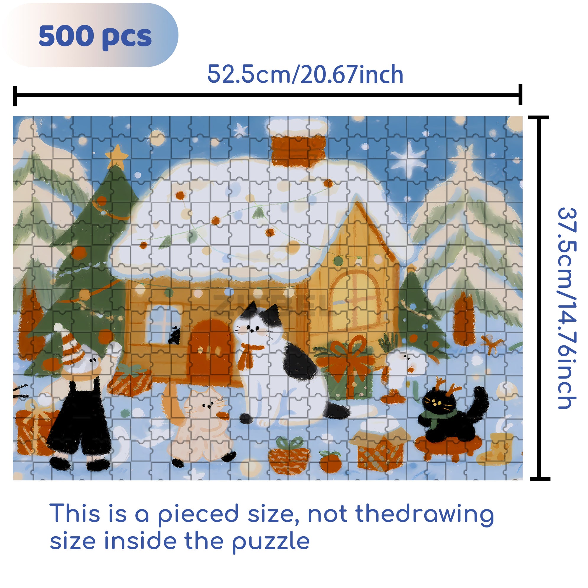Cozy Cabin 500pcs/1000pcs Jigsaw Puzzle, Scratch-Resistant, Interactive Family Game & Brain-Boosting DIY Decor, Perfect for Halloween, Christmas & New Year Gifts, Family Puzzle Game