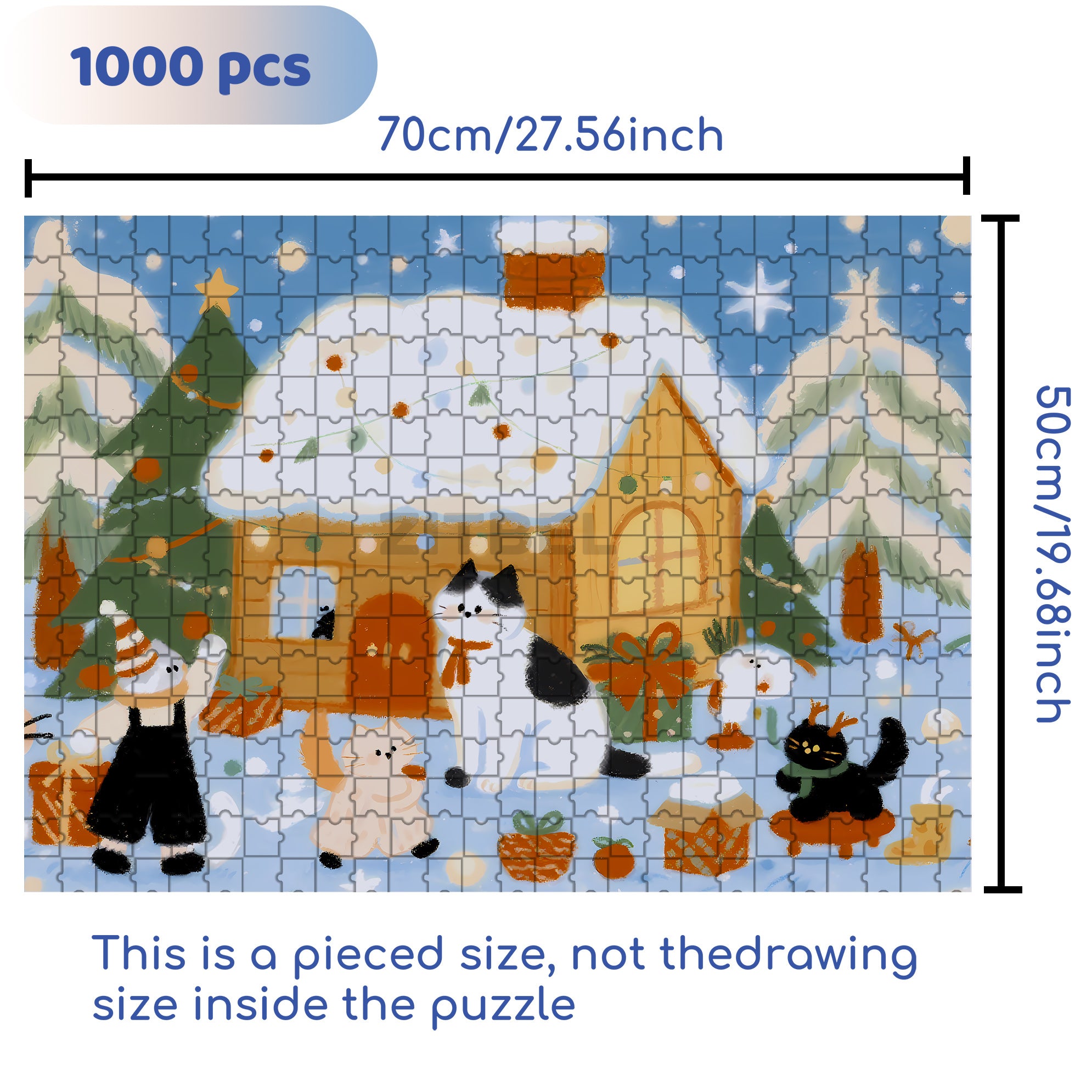 Cozy Cabin 500pcs/1000pcs Jigsaw Puzzle, Scratch-Resistant, Interactive Family Game & Brain-Boosting DIY Decor, Perfect for Halloween, Christmas & New Year Gifts, Family Puzzle Game