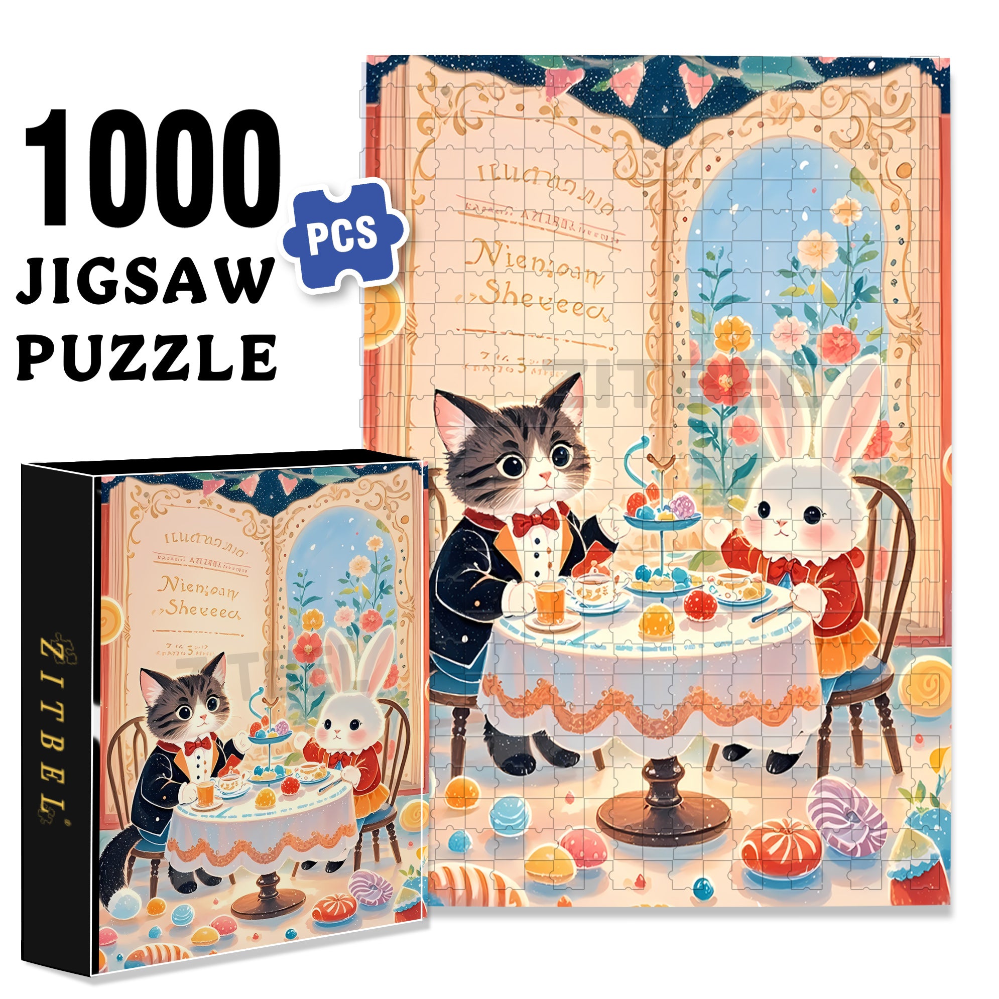 Dating 500pcs/1000pcs Jigsaw Puzzle, Scratch-Resistant, Interactive Family Game & Brain-Boosting DIY Decor, Perfect for Halloween, Christmas & New Year Gifts, Family Puzzle Game