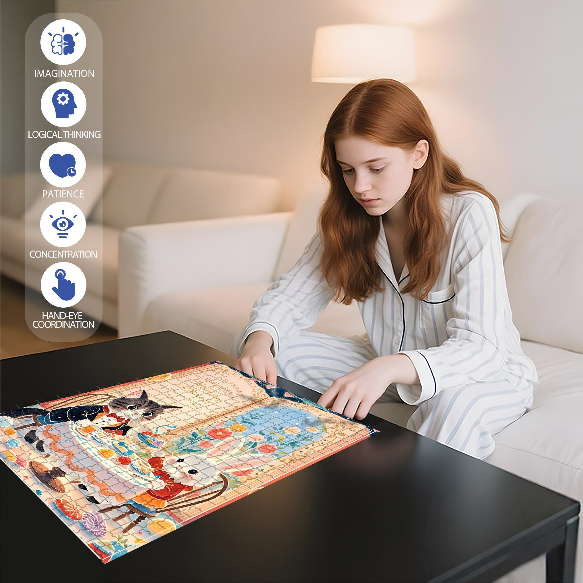 Dating 500pcs/1000pcs Jigsaw Puzzle, Scratch-Resistant, Interactive Family Game & Brain-Boosting DIY Decor, Perfect for Halloween, Christmas & New Year Gifts, Family Puzzle Game