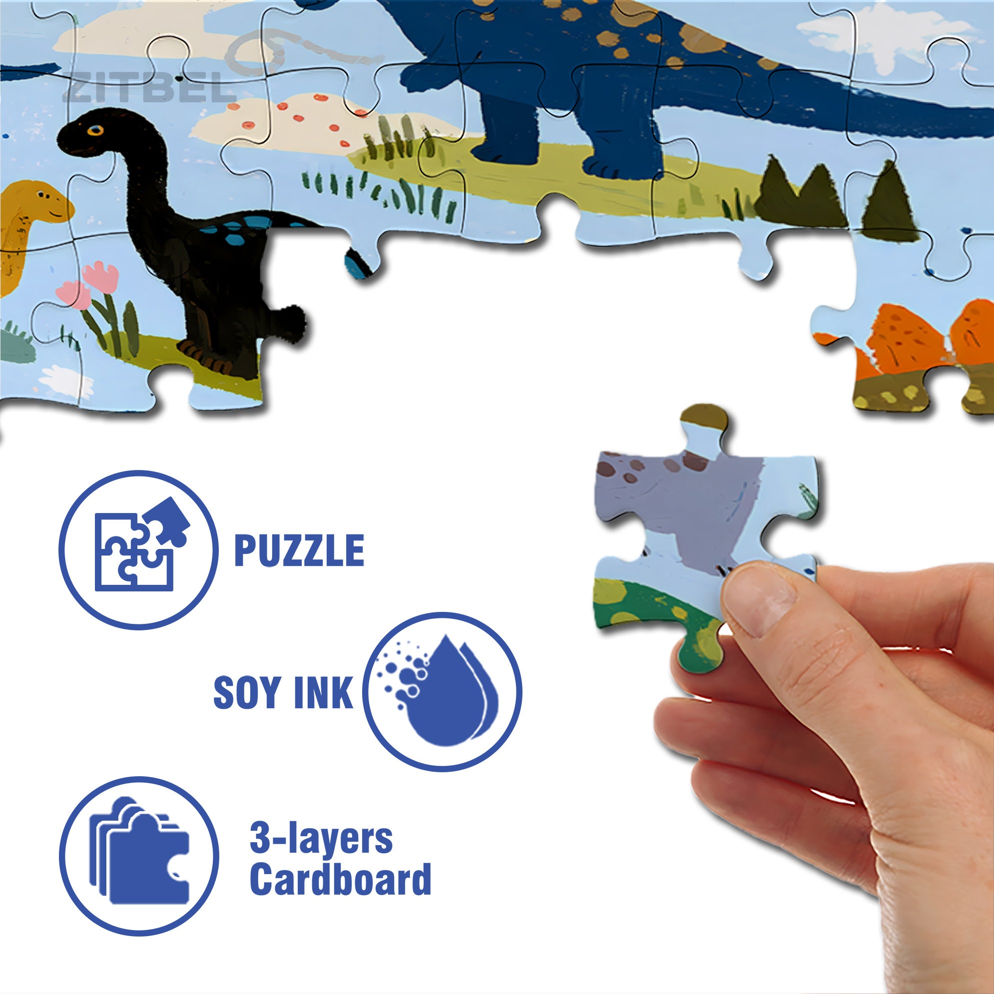 Dinosaur Island 500pcs/1000pcs Jigsaw Puzzle, Scratch-Resistant, Interactive Family Game & Brain-Boosting DIY Decor, Perfect for Halloween, Christmas & New Year Gifts, Family Puzzle Game