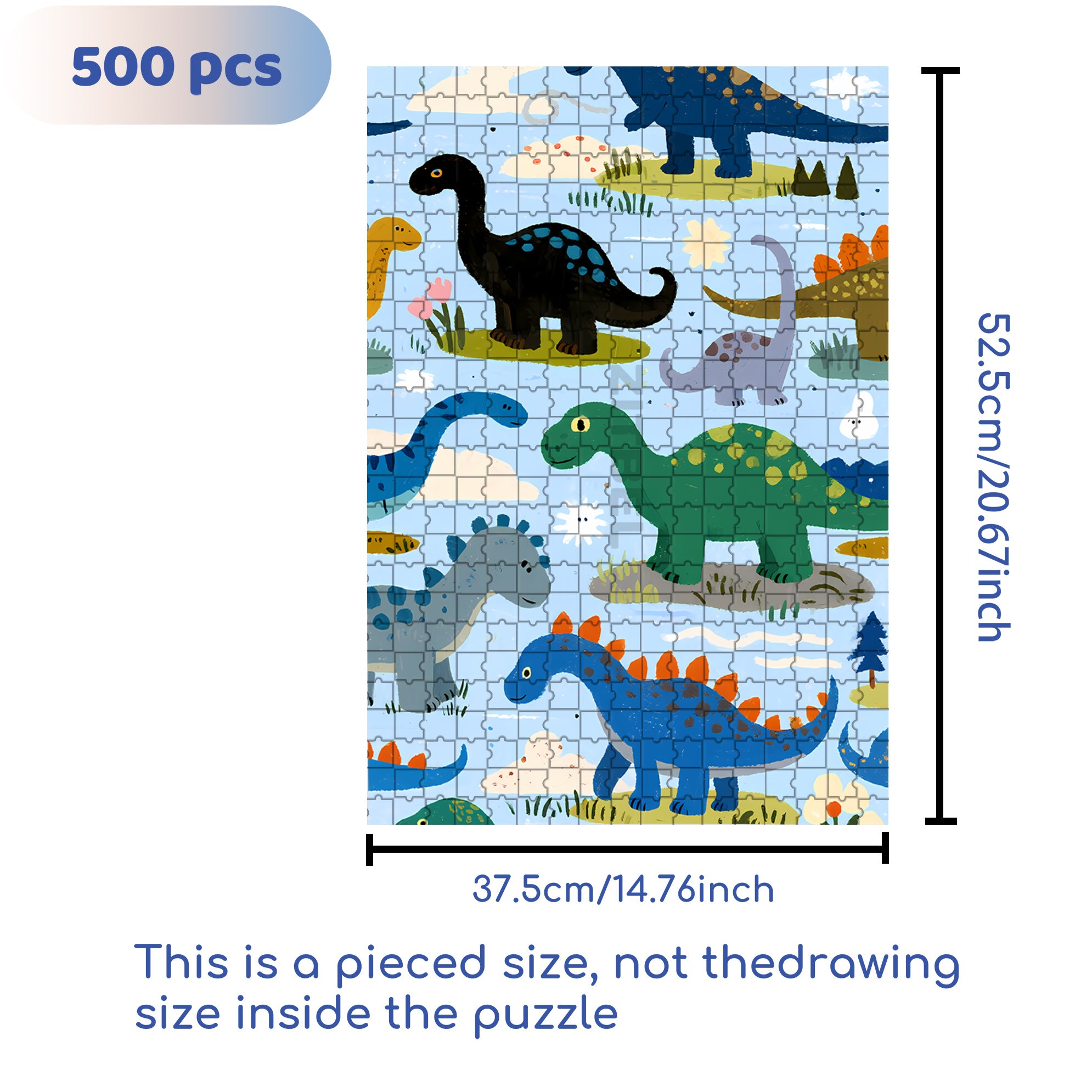 Dinosaur Island 500pcs/1000pcs Jigsaw Puzzle, Scratch-Resistant, Interactive Family Game & Brain-Boosting DIY Decor, Perfect for Halloween, Christmas & New Year Gifts, Family Puzzle Game