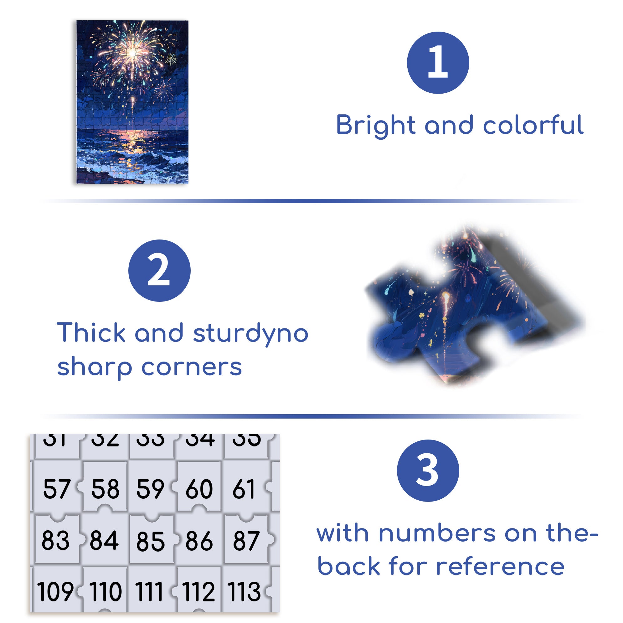 Fireworks At Sea 500pcs/1000pcs Jigsaw Puzzle, Scratch-Resistant, Interactive Family Game & Brain-Boosting DIY Decor, Perfect for Halloween, Christmas & New Year Gifts, Family Puzzle Game