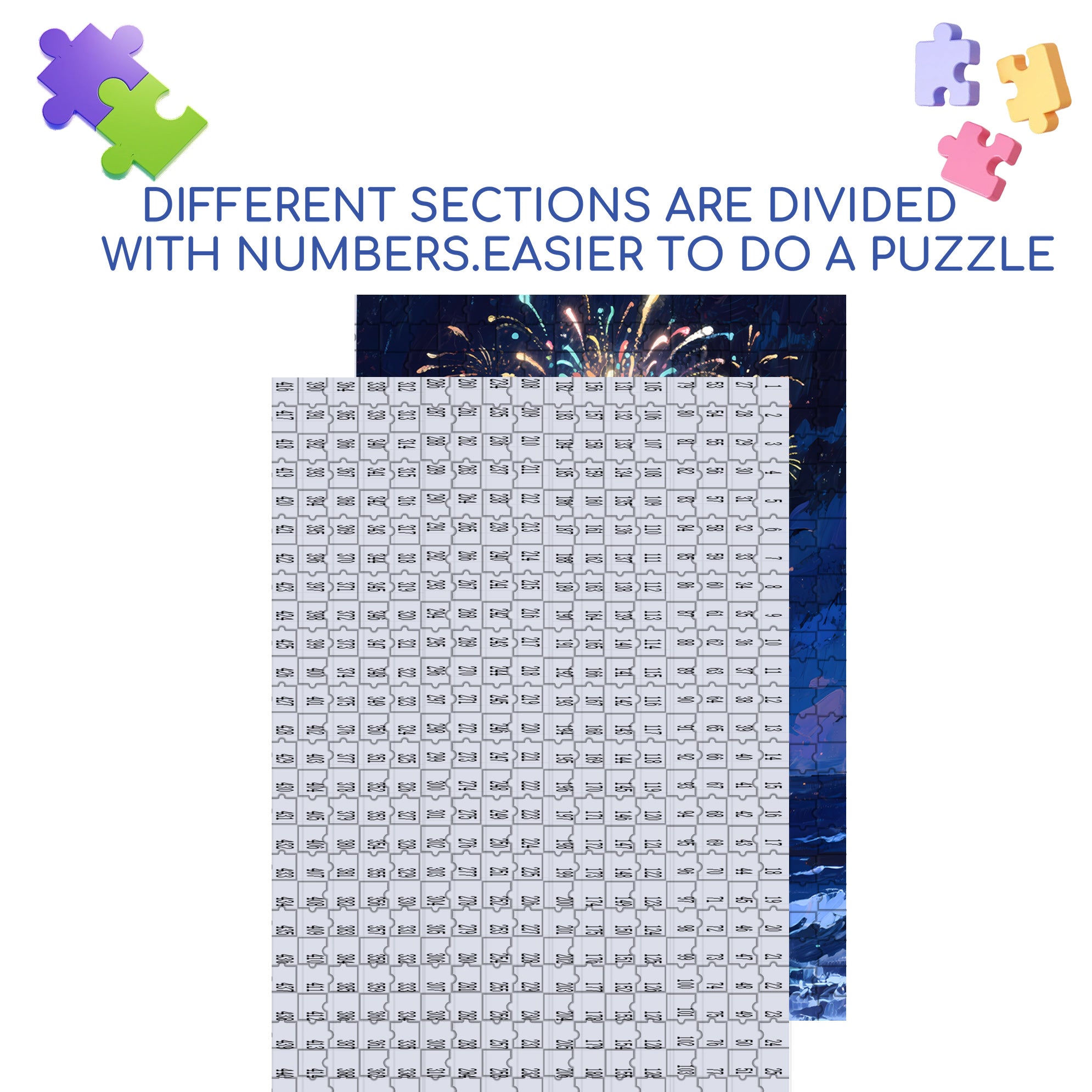 Fireworks At Sea 500pcs/1000pcs Jigsaw Puzzle, Scratch-Resistant, Interactive Family Game & Brain-Boosting DIY Decor, Perfect for Halloween, Christmas & New Year Gifts, Family Puzzle Game