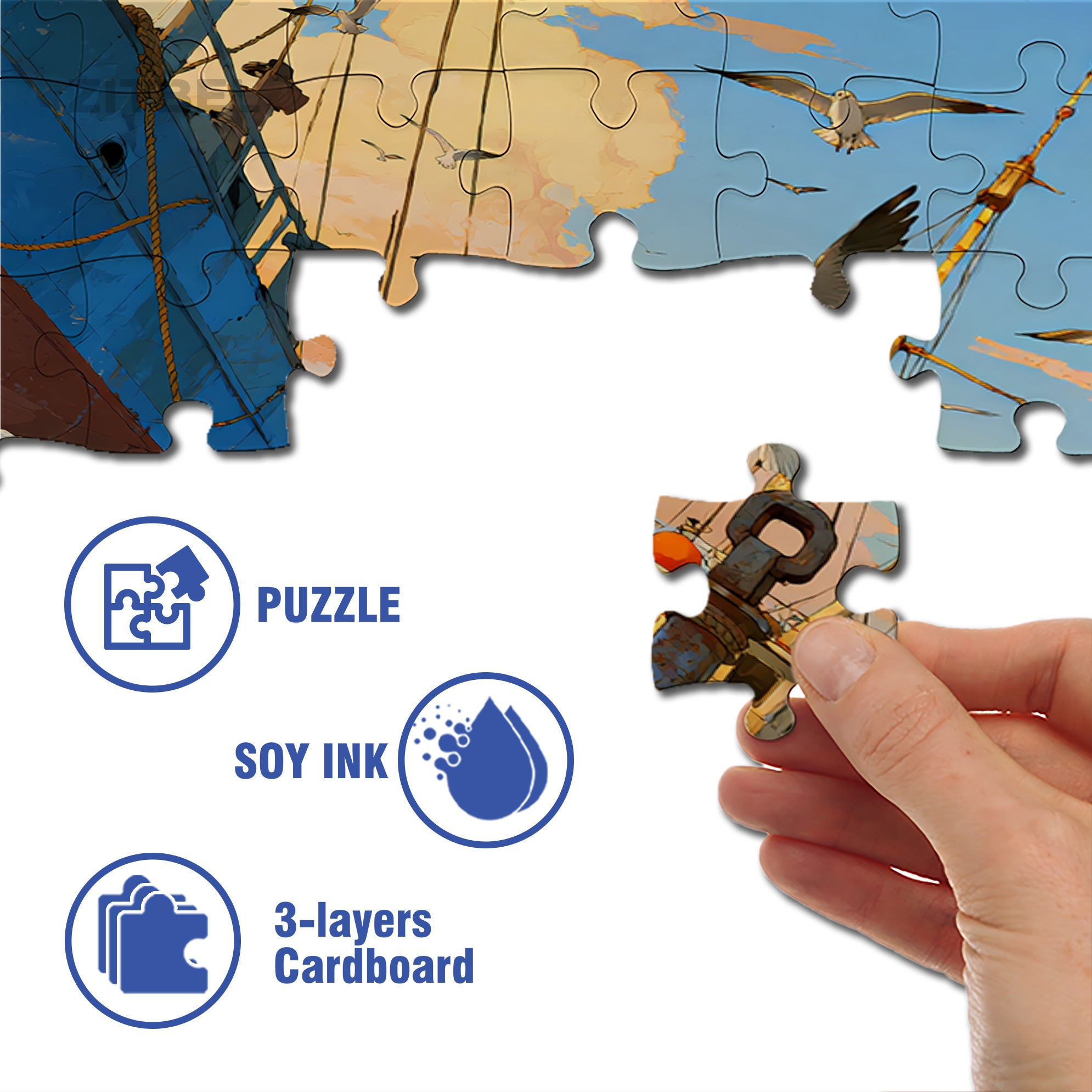 Fishing Port 500pcs/1000pcs Jigsaw Puzzle, Scratch-Resistant, Interactive Family Game & Brain-Boosting DIY Decor, Perfect for Halloween, Christmas & New Year Gifts, Family Puzzle Game