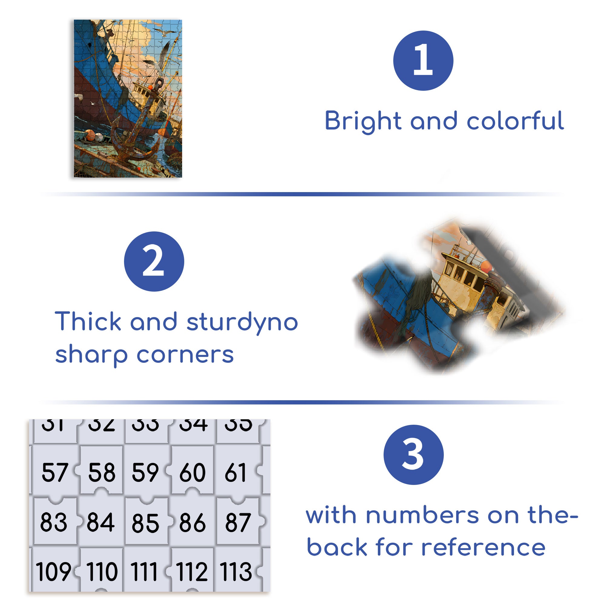 Fishing Port 500pcs/1000pcs Jigsaw Puzzle, Scratch-Resistant, Interactive Family Game & Brain-Boosting DIY Decor, Perfect for Halloween, Christmas & New Year Gifts, Family Puzzle Game
