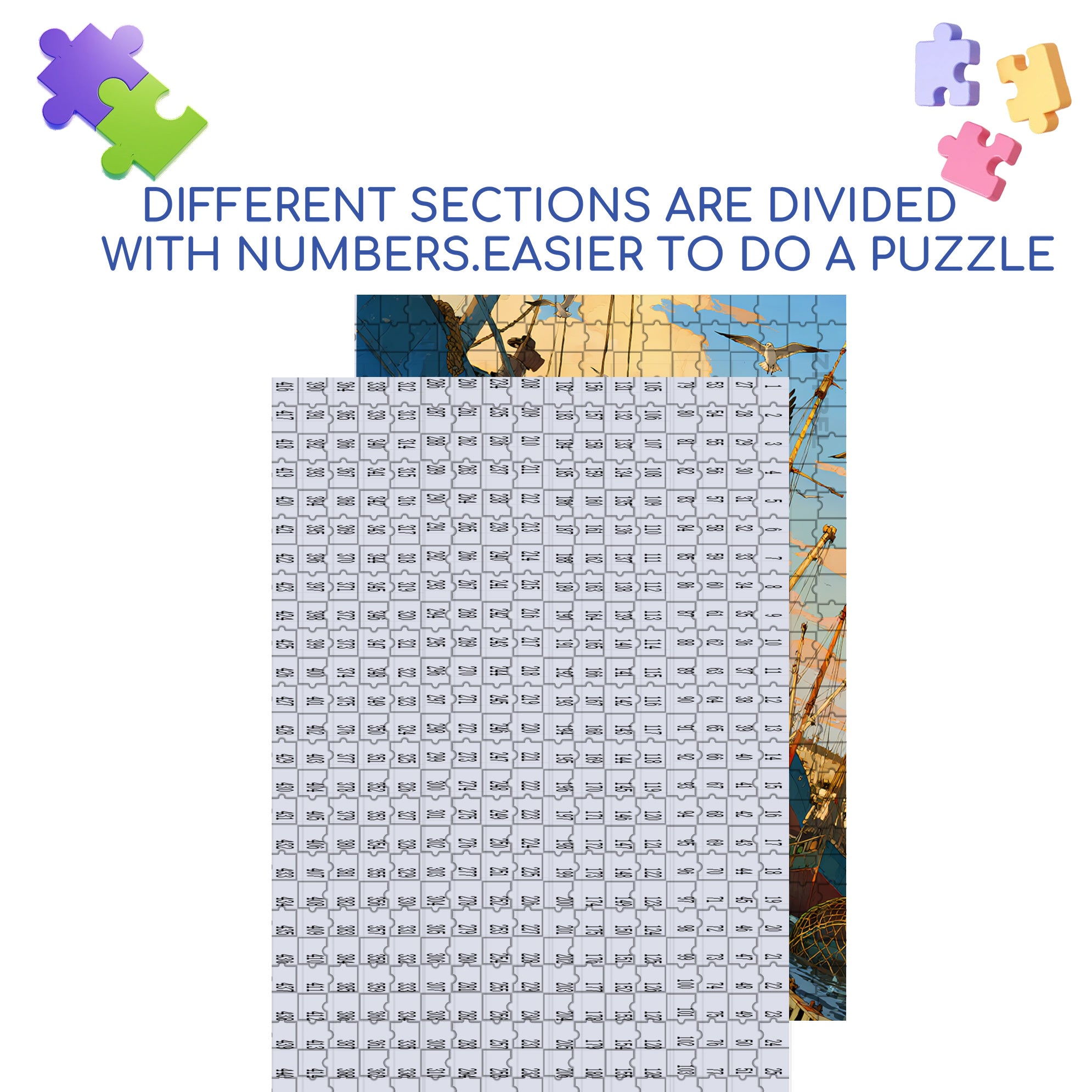 Fishing Port 500pcs/1000pcs Jigsaw Puzzle, Scratch-Resistant, Interactive Family Game & Brain-Boosting DIY Decor, Perfect for Halloween, Christmas & New Year Gifts, Family Puzzle Game