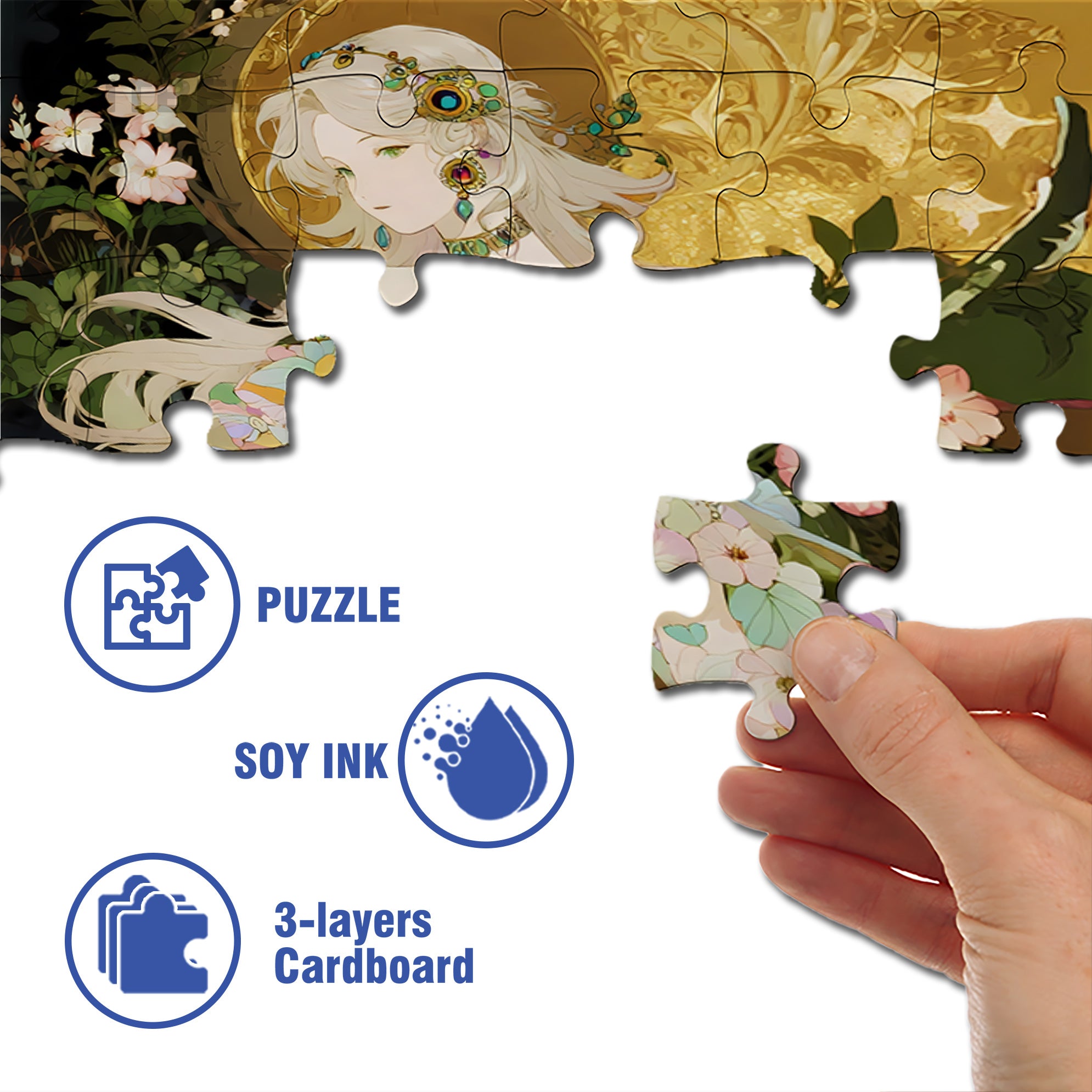 Flower Goddess 500pcs/1000pcs Jigsaw Puzzle, Scratch-Resistant, Interactive Family Game & Brain-Boosting DIY Decor, Perfect for Halloween, Christmas & New Year Gifts, Family Puzzle Game