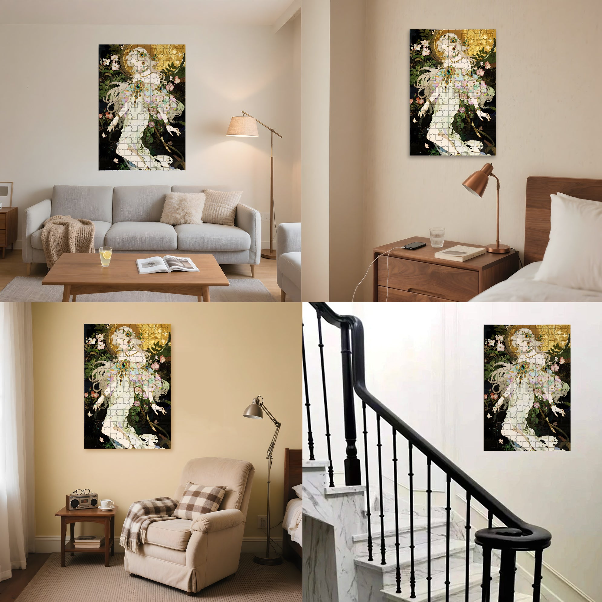 Flower Goddess 500pcs/1000pcs Jigsaw Puzzle, Scratch-Resistant, Interactive Family Game & Brain-Boosting DIY Decor, Perfect for Halloween, Christmas & New Year Gifts, Family Puzzle Game