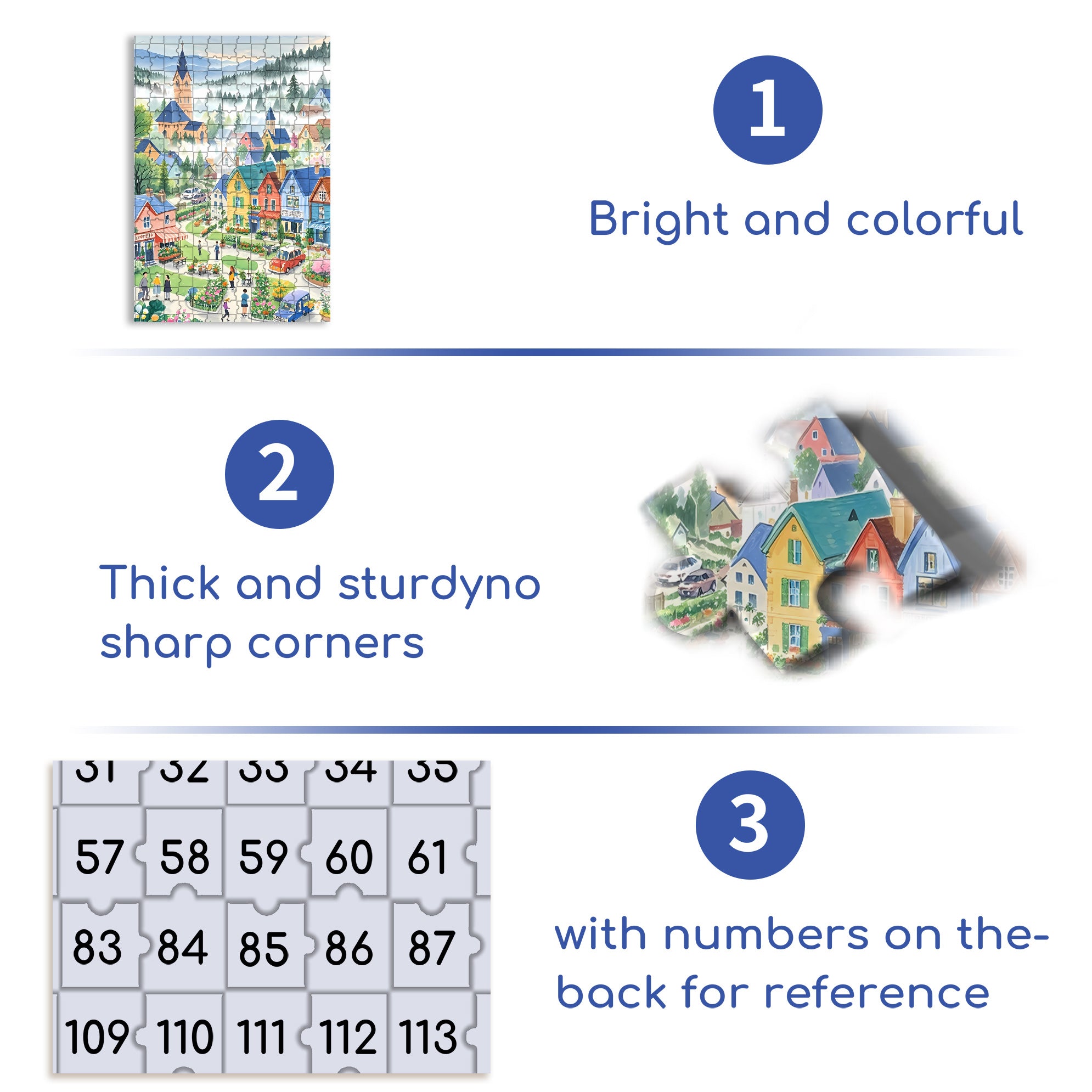 Garden Town 500pcs/1000pcs Jigsaw Puzzle, Scratch-Resistant, Interactive Family Game & Brain-Boosting DIY Decor, Perfect for Halloween, Christmas & New Year Gifts, Family Puzzle Game