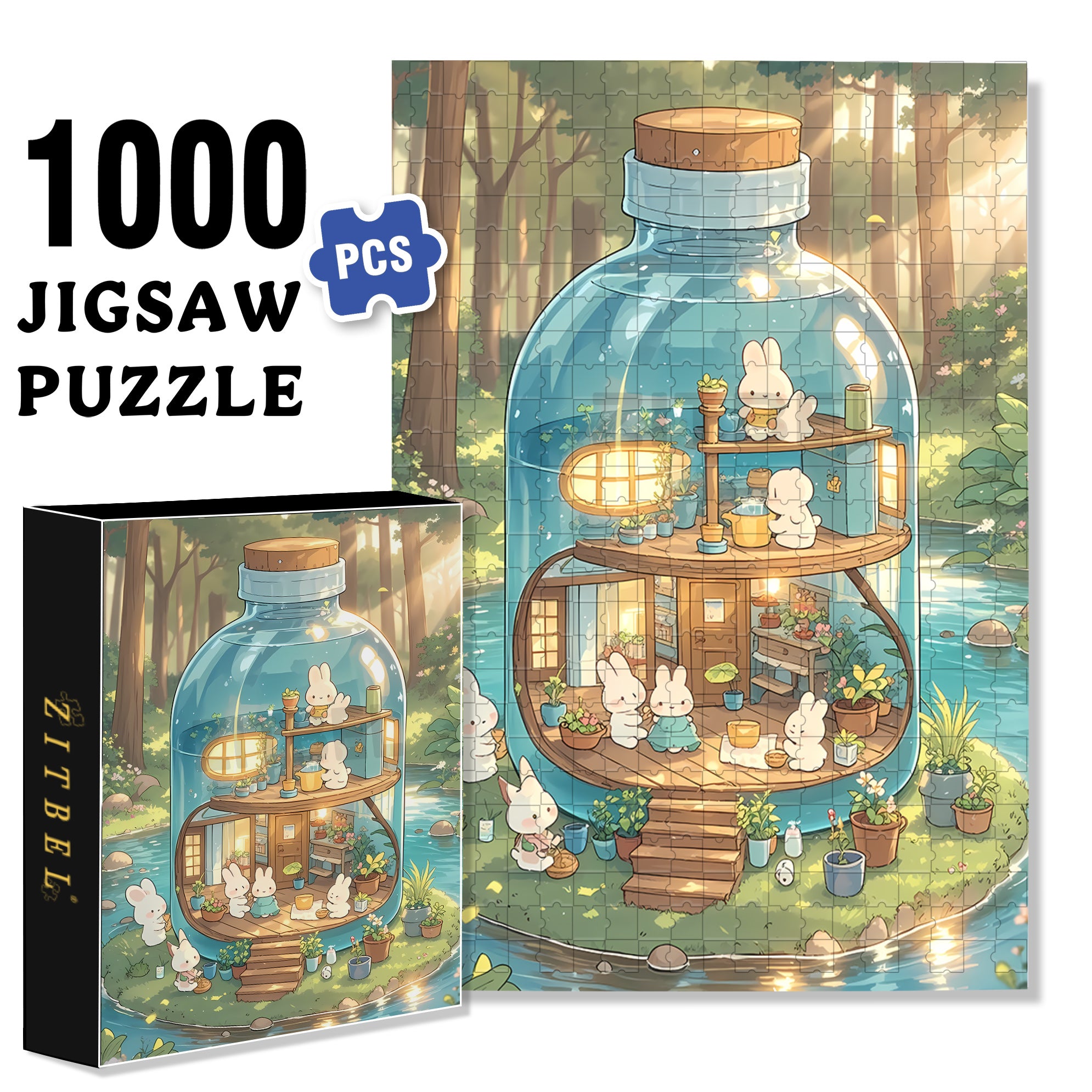 Glass Bottle Rhapsody 500pcs/1000pcs Jigsaw Puzzle, Scratch-Resistant, Interactive Family Game & Brain-Boosting DIY Decor, Perfect for Halloween, Christmas & New Year Gifts, Family Puzzle Game