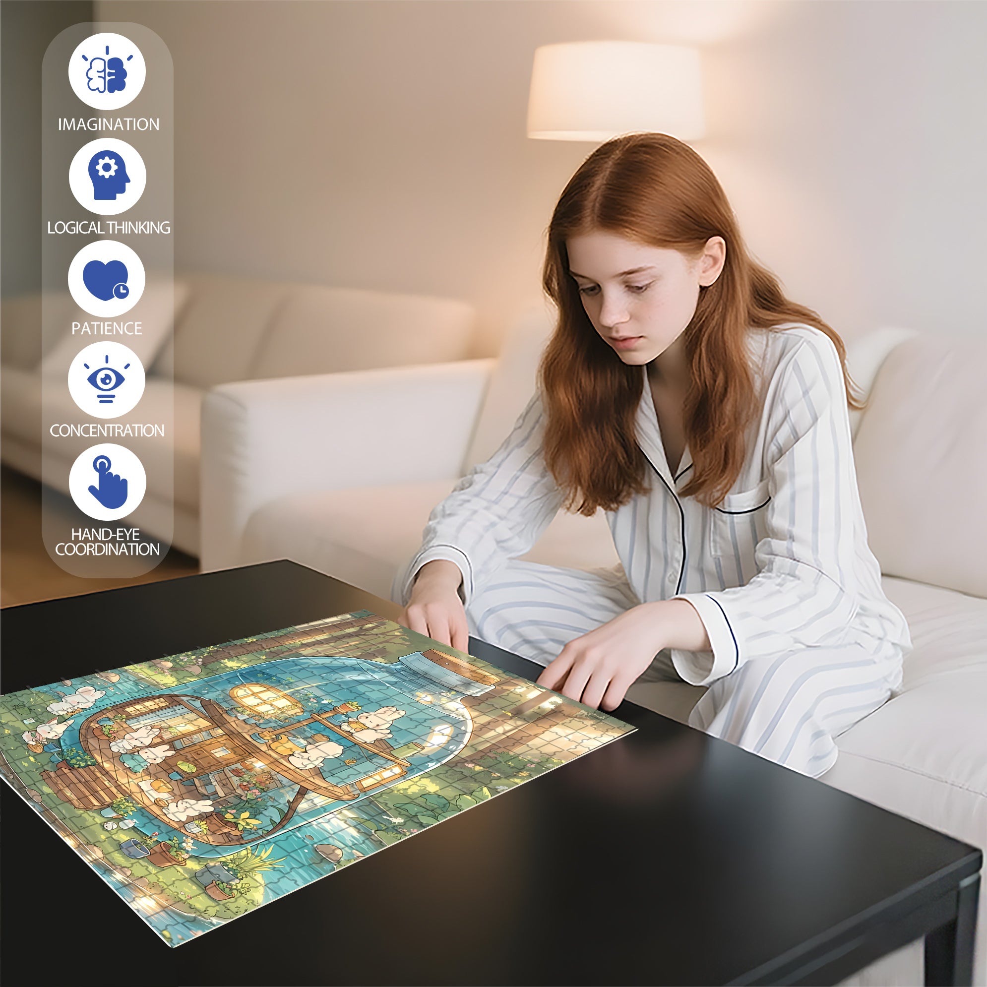 Glass Bottle Rhapsody 500pcs/1000pcs Jigsaw Puzzle, Scratch-Resistant, Interactive Family Game & Brain-Boosting DIY Decor, Perfect for Halloween, Christmas & New Year Gifts, Family Puzzle Game