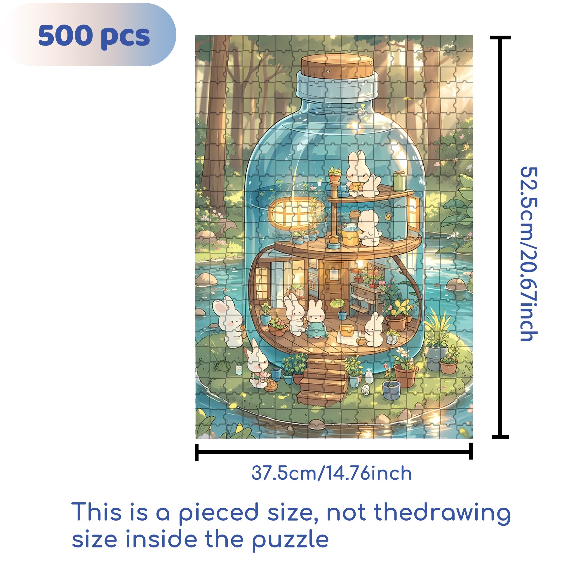 Glass Bottle Rhapsody 500pcs/1000pcs Jigsaw Puzzle, Scratch-Resistant, Interactive Family Game & Brain-Boosting DIY Decor, Perfect for Halloween, Christmas & New Year Gifts, Family Puzzle Game