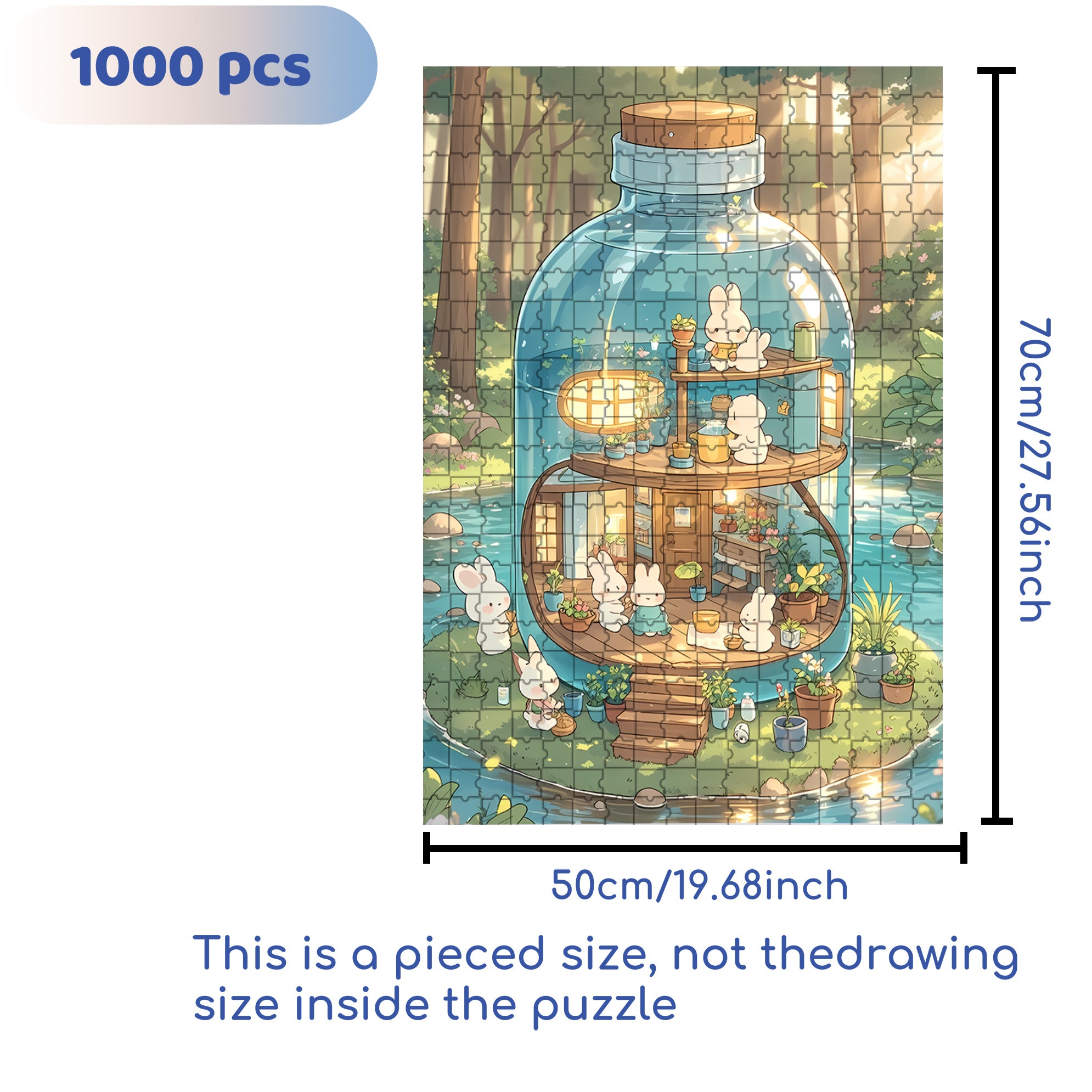 Glass Bottle Rhapsody 500pcs/1000pcs Jigsaw Puzzle, Scratch-Resistant, Interactive Family Game & Brain-Boosting DIY Decor, Perfect for Halloween, Christmas & New Year Gifts, Family Puzzle Game
