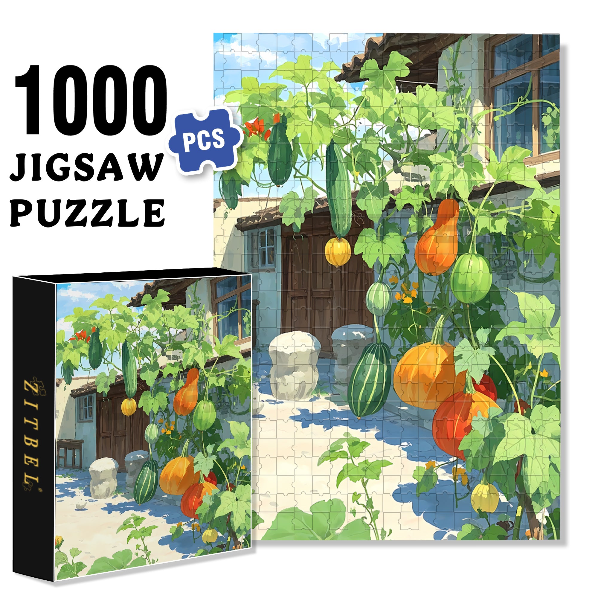 Great Harvest 500pcs/1000pcs Jigsaw Puzzle, Scratch-Resistant, Interactive Family Game & Brain-Boosting DIY Decor, Perfect for Halloween, Christmas & New Year Gifts, Family Puzzle Game