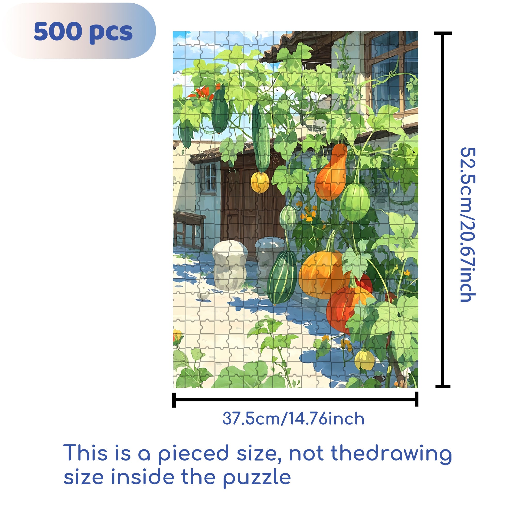 Great Harvest 500pcs/1000pcs Jigsaw Puzzle, Scratch-Resistant, Interactive Family Game & Brain-Boosting DIY Decor, Perfect for Halloween, Christmas & New Year Gifts, Family Puzzle Game