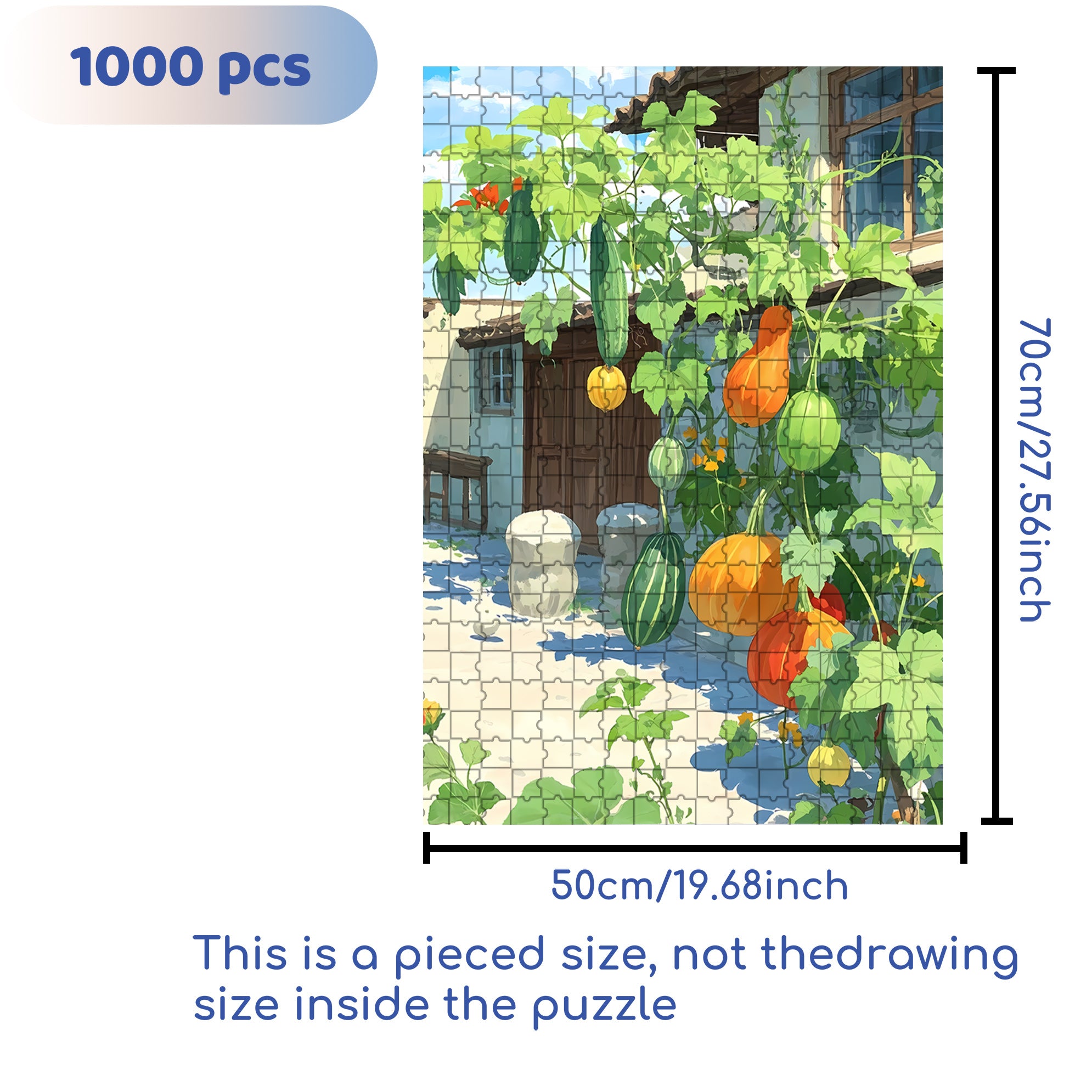 Great Harvest 500pcs/1000pcs Jigsaw Puzzle, Scratch-Resistant, Interactive Family Game & Brain-Boosting DIY Decor, Perfect for Halloween, Christmas & New Year Gifts, Family Puzzle Game