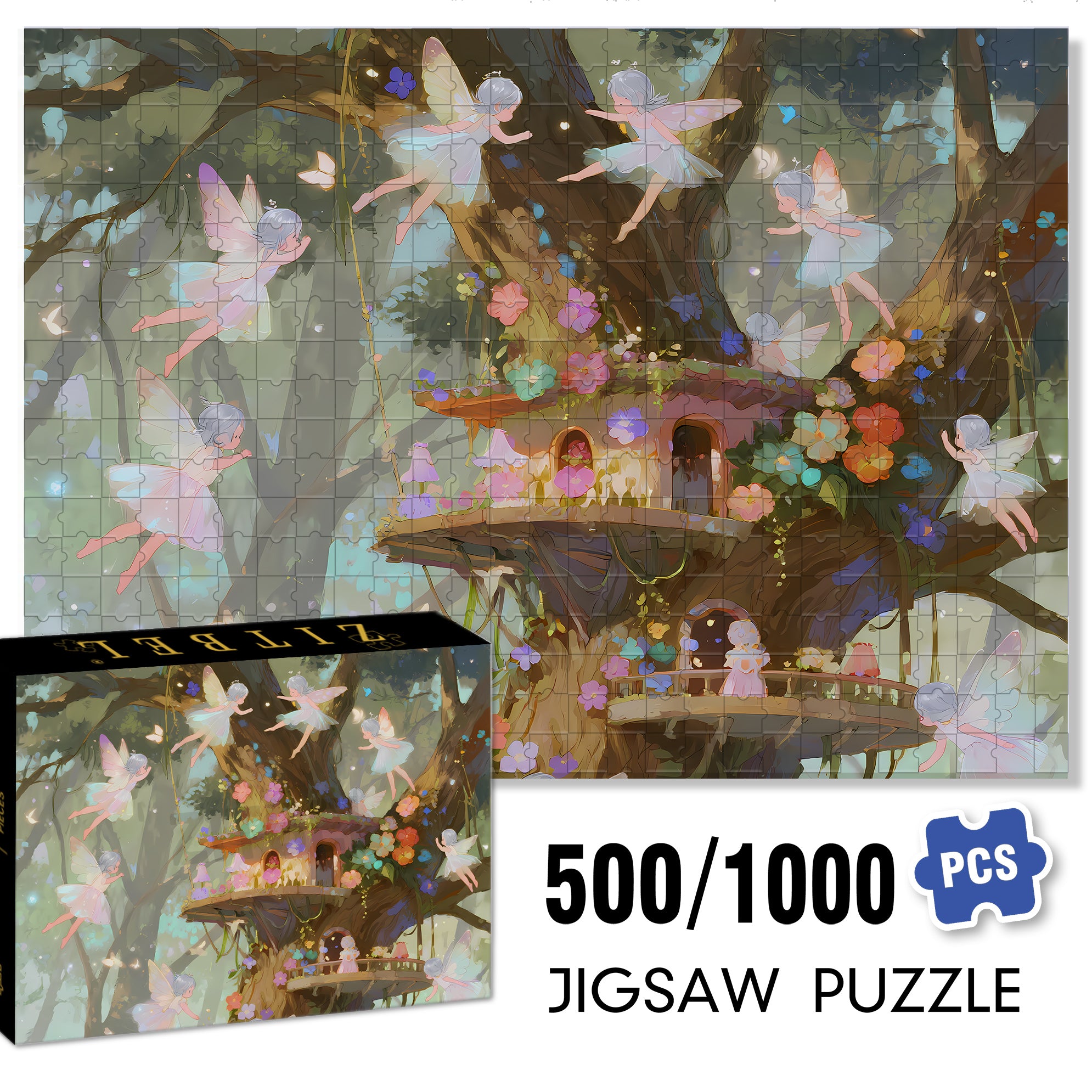 Huge Old Tree 500pcs/1000pcs Jigsaw Puzzle, Scratch-Resistant, Interactive Family Game & Brain-Boosting DIY Decor, Perfect for Halloween, Christmas & New Year Gifts, Family Puzzle Game