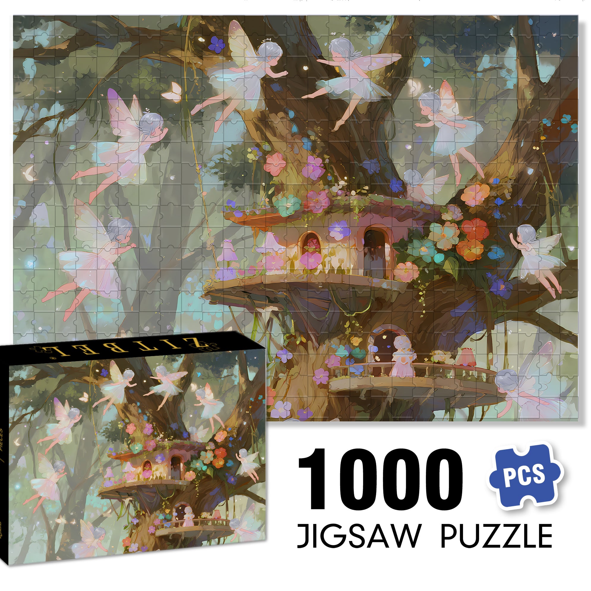 Huge Old Tree 500pcs/1000pcs Jigsaw Puzzle, Scratch-Resistant, Interactive Family Game & Brain-Boosting DIY Decor, Perfect for Halloween, Christmas & New Year Gifts, Family Puzzle Game