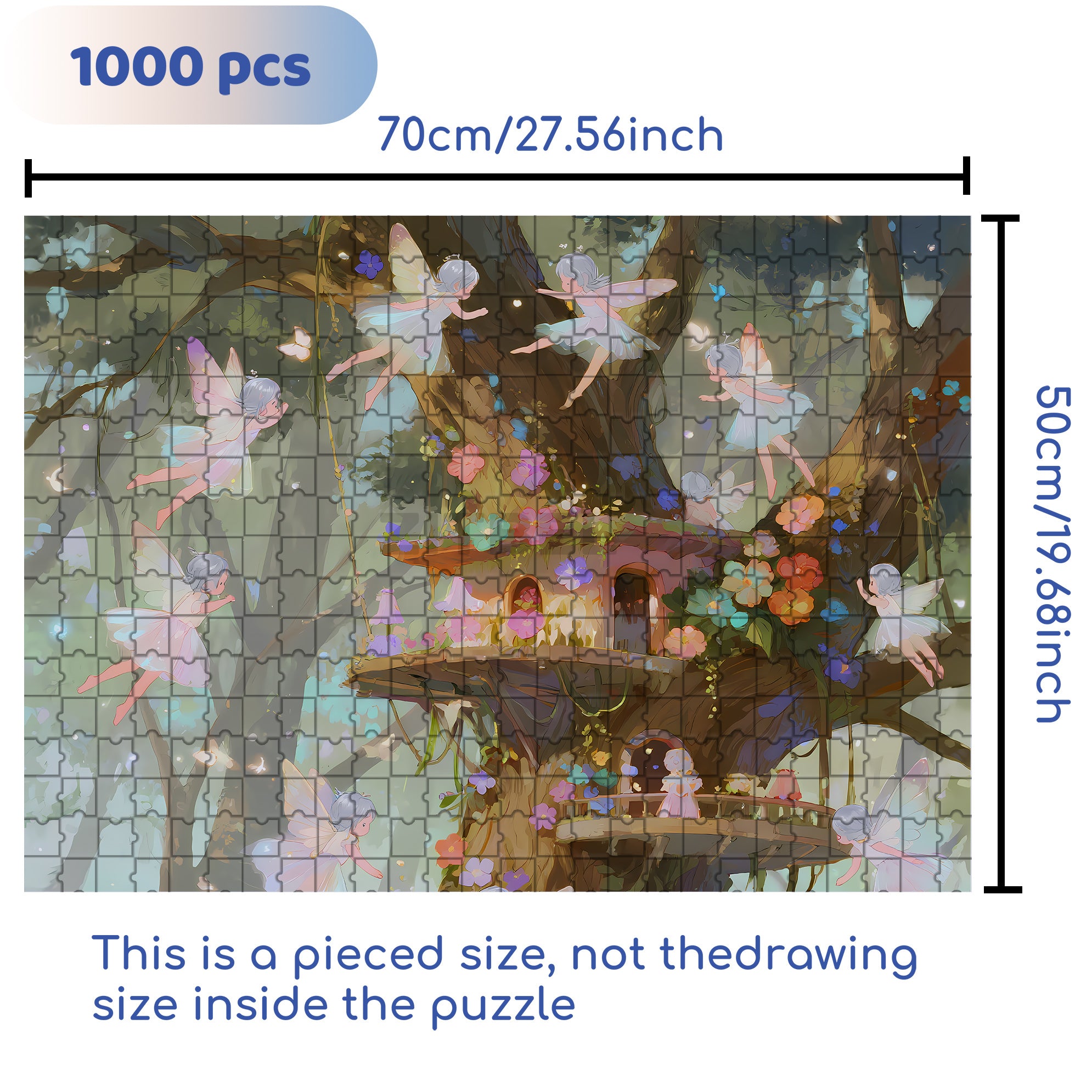 Huge Old Tree 500pcs/1000pcs Jigsaw Puzzle, Scratch-Resistant, Interactive Family Game & Brain-Boosting DIY Decor, Perfect for Halloween, Christmas & New Year Gifts, Family Puzzle Game