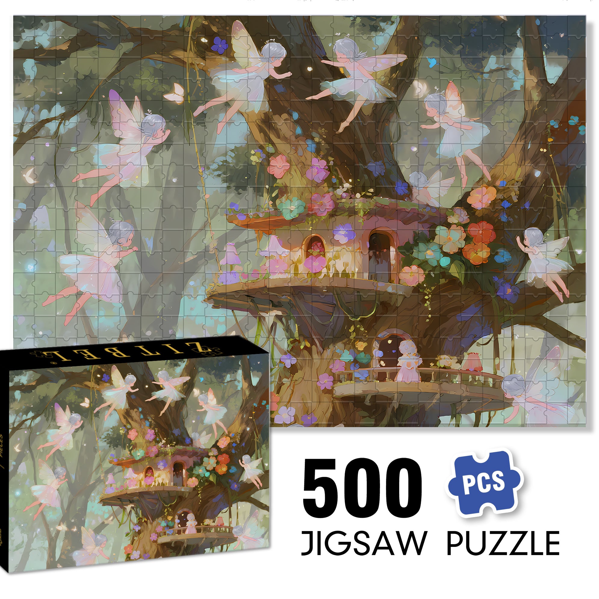 Huge Old Tree 500pcs/1000pcs Jigsaw Puzzle, Scratch-Resistant, Interactive Family Game & Brain-Boosting DIY Decor, Perfect for Halloween, Christmas & New Year Gifts, Family Puzzle Game