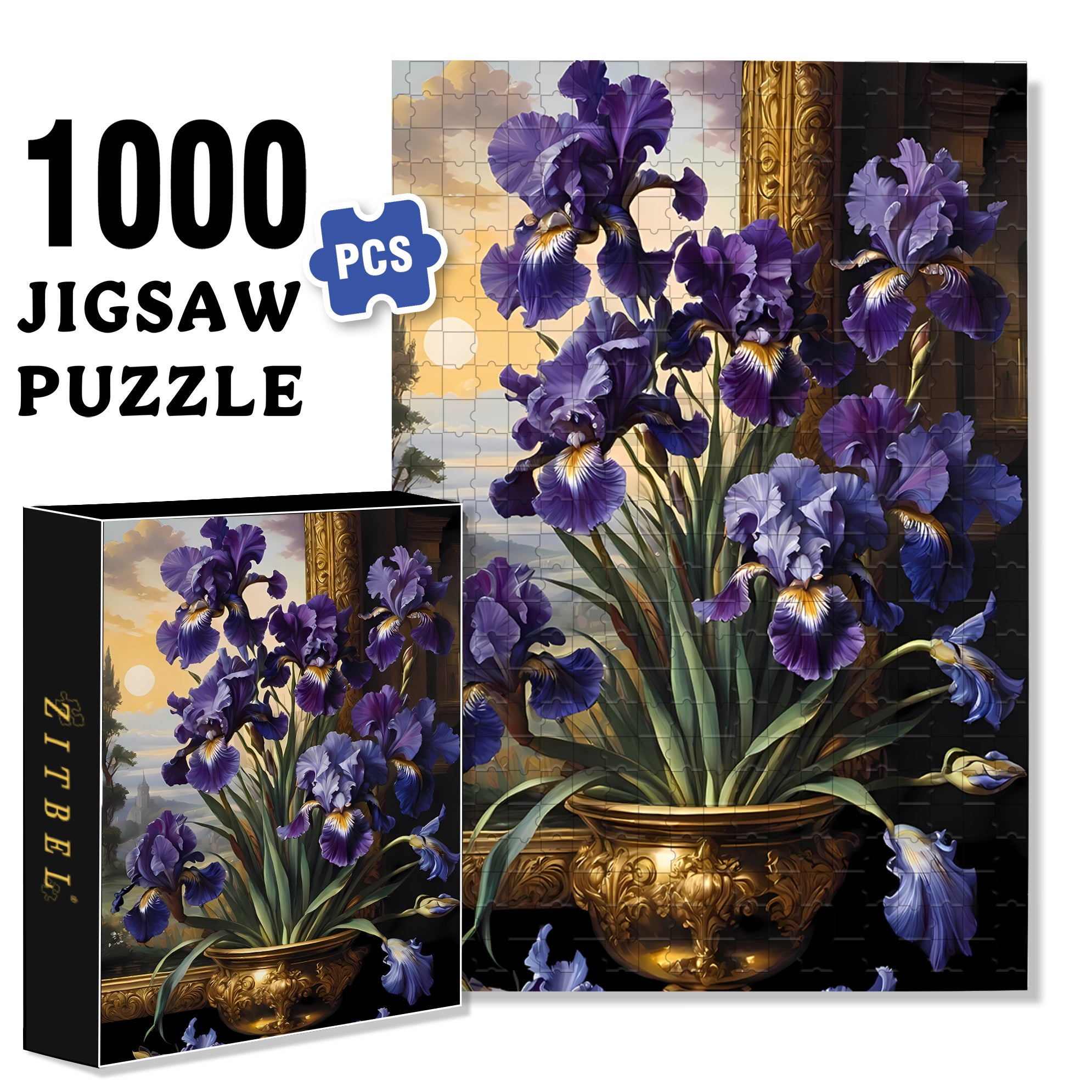Iris 500pcs/1000pcs Jigsaw Puzzle, Scratch-Resistant, Interactive Family Game & Brain-Boosting DIY Decor, Perfect for Halloween, Christmas & New Year Gifts, Family Puzzle Game